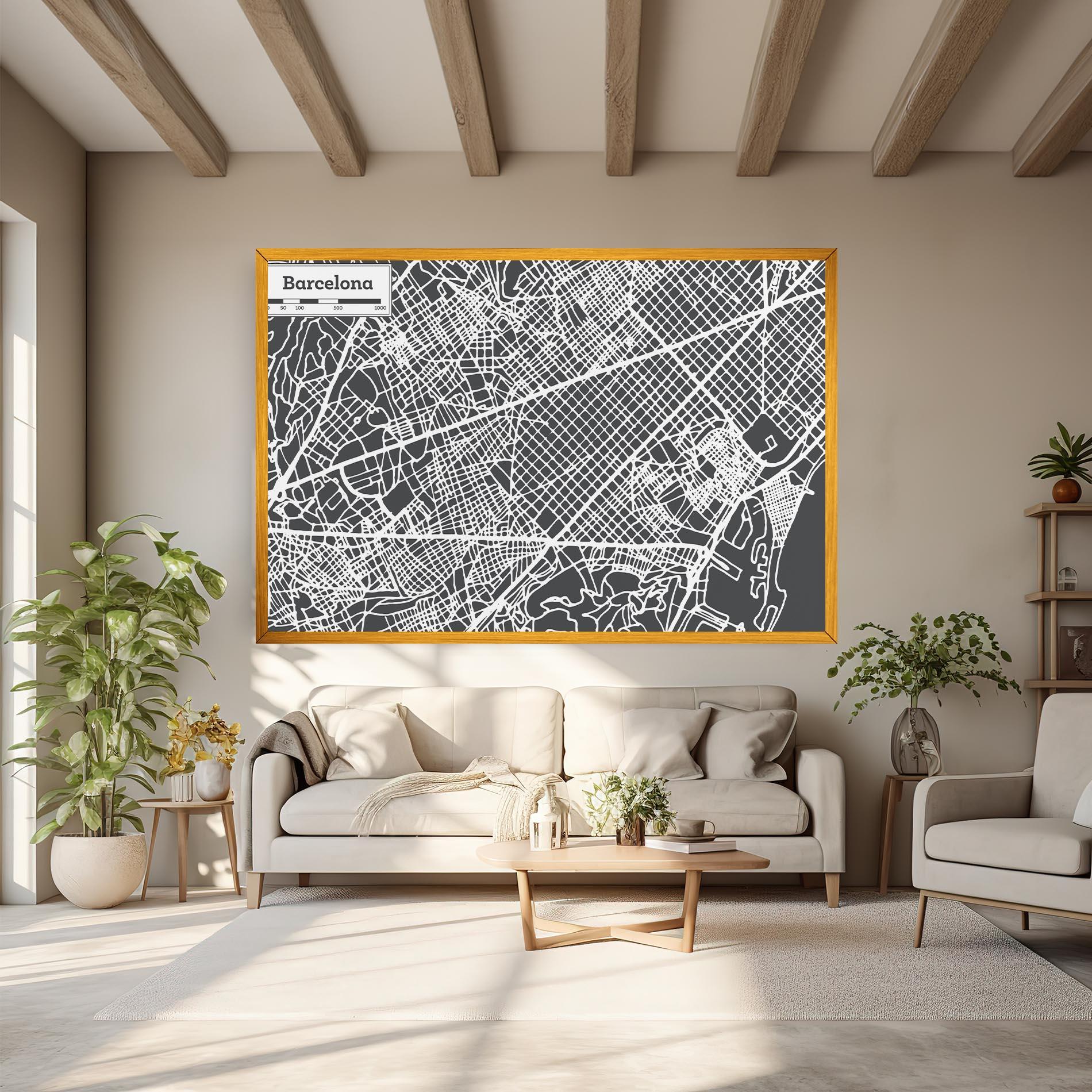 Leinwandbild Barcelona Map mockup 6