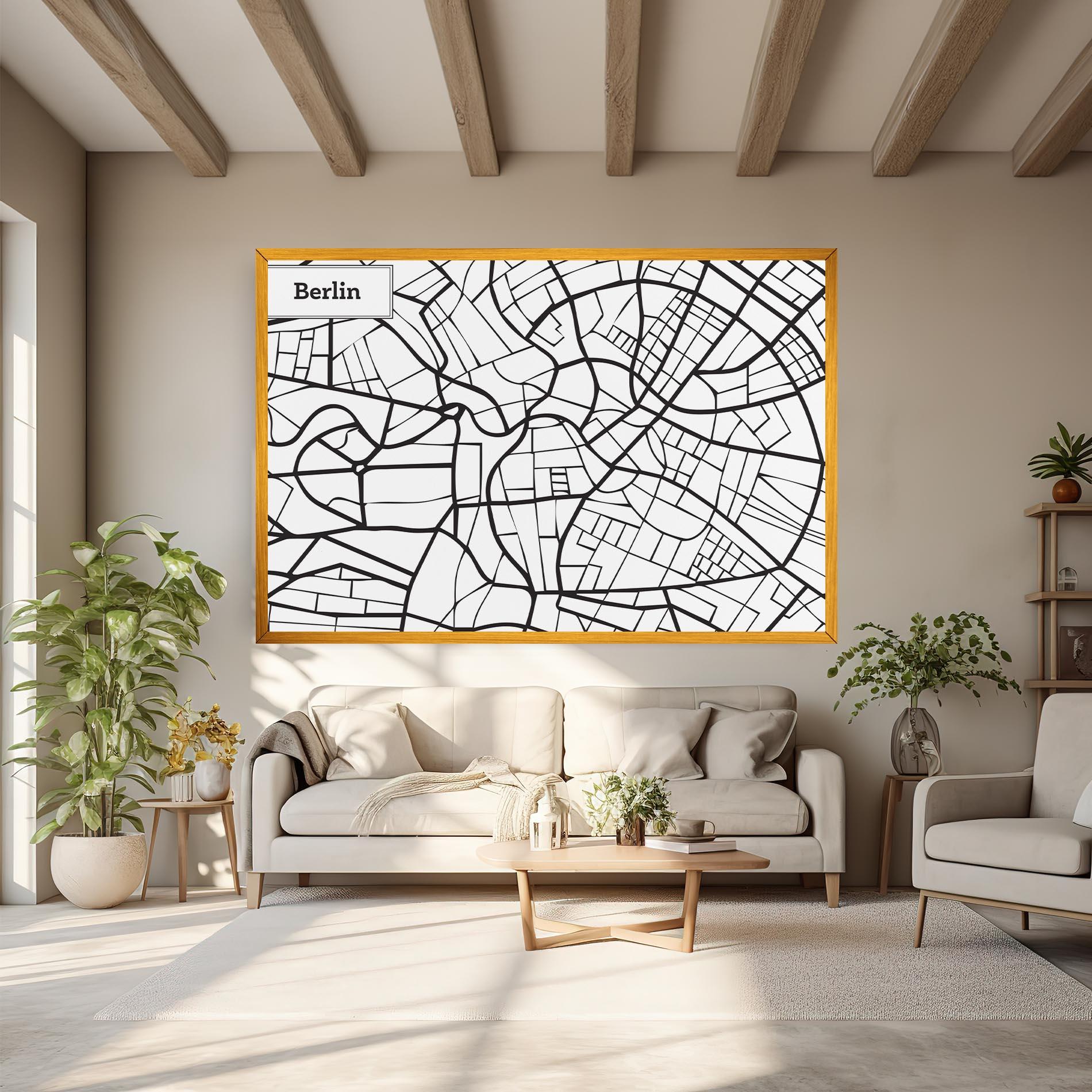 Leinwandbild Berlin Map mockup 6
