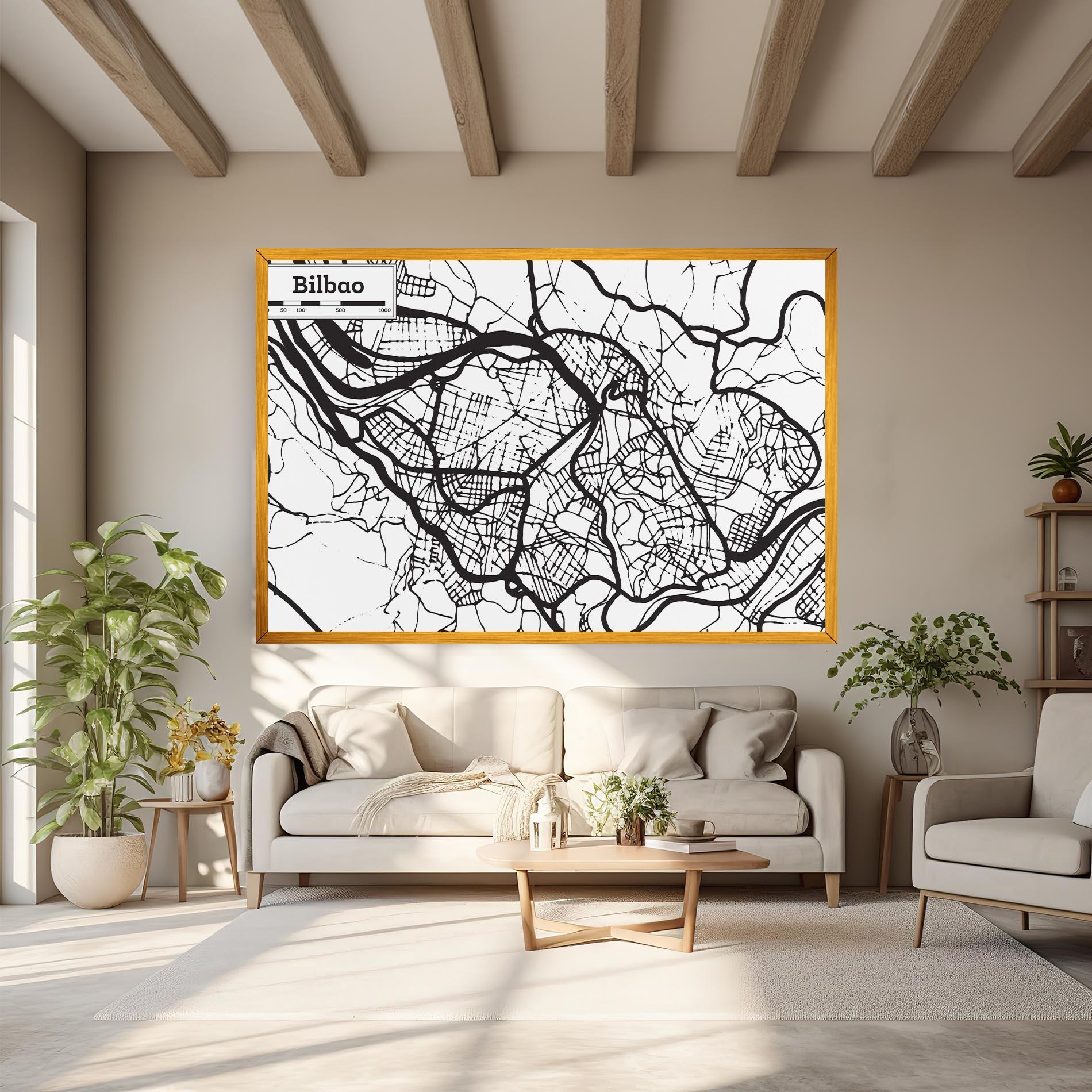 Leinwandbild Bilbao Map mockup 6