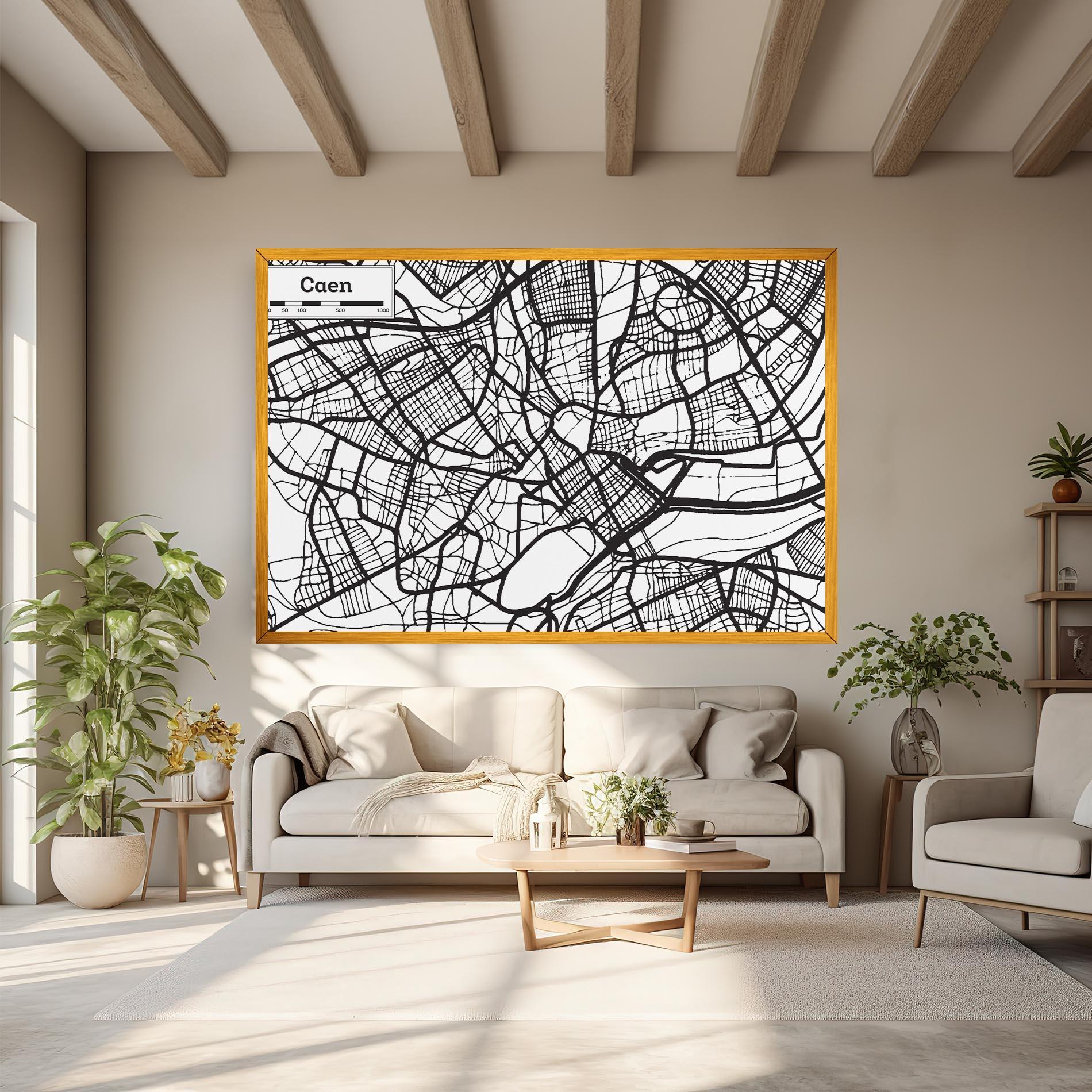 Leinwandbild Caen Map mockup 6