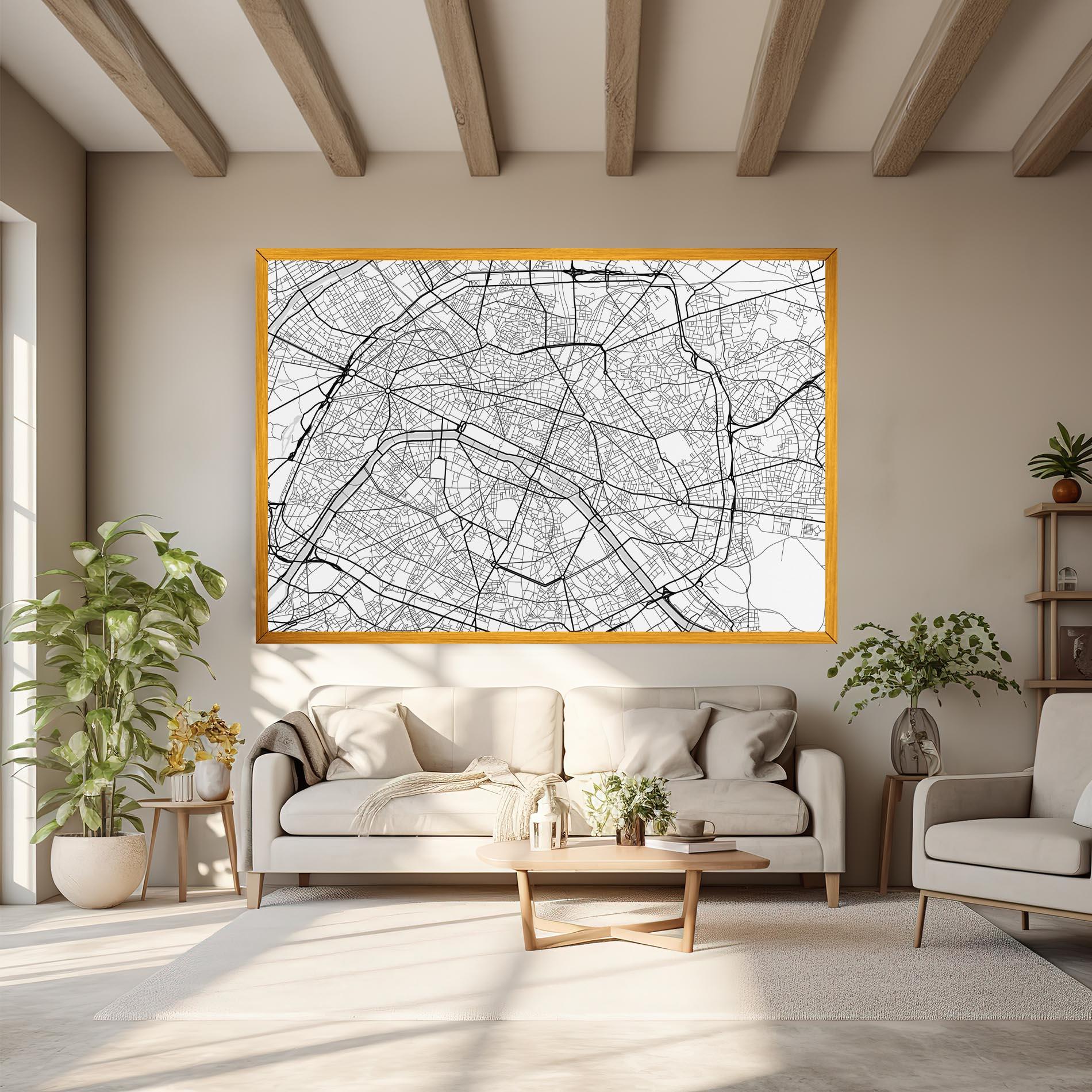 Leinwandbild City Black Line mockup 6