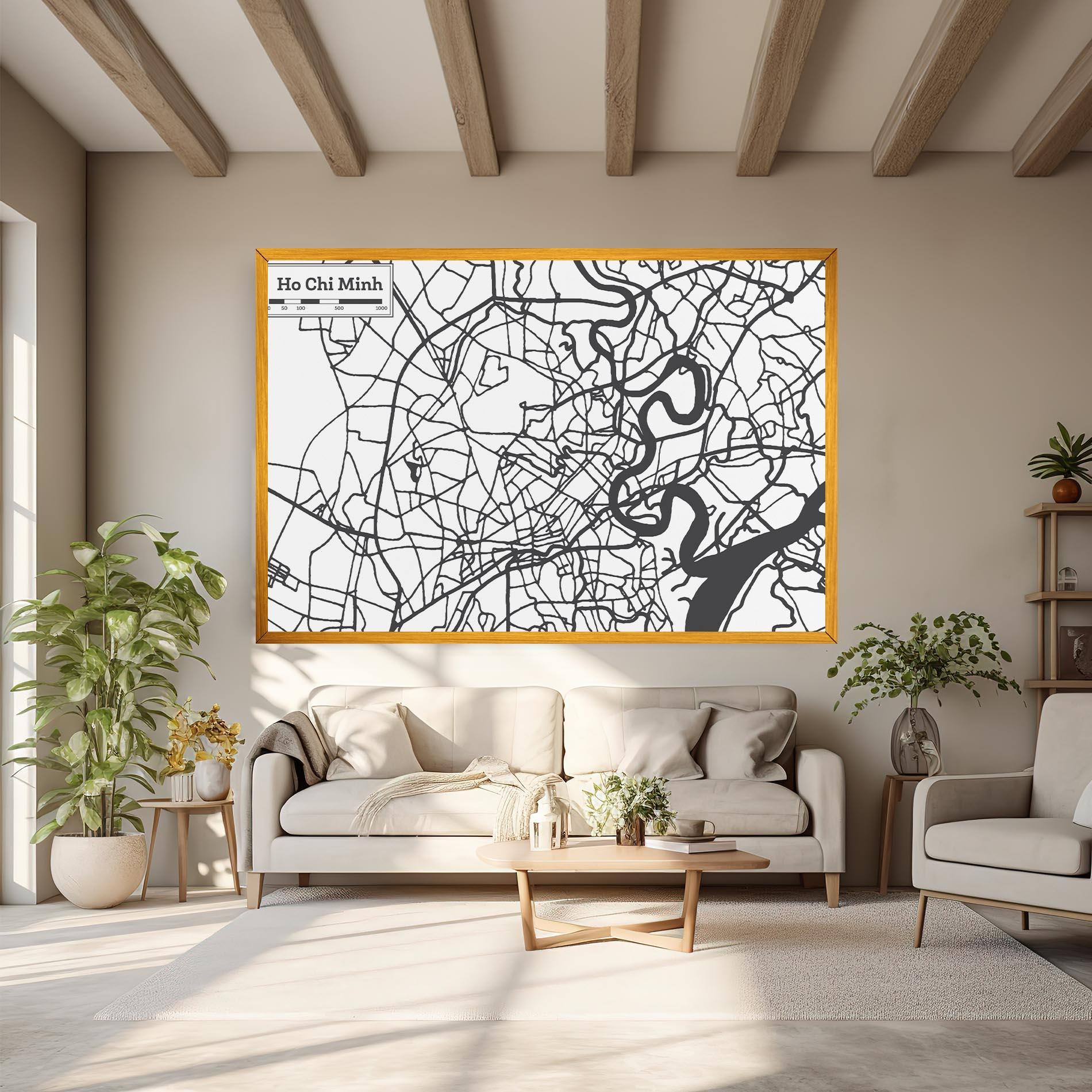 Leinwandbild Ho Chi Minh Map mockup 6
