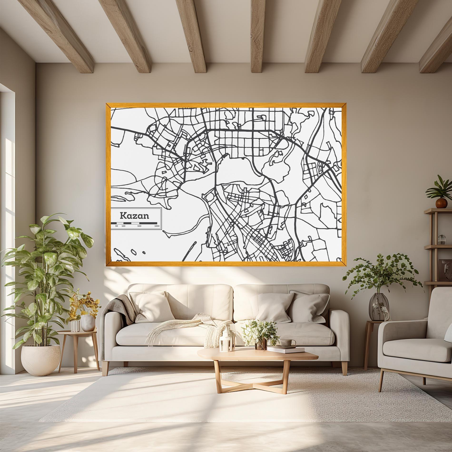 Leinwandbild Kazan Map mockup 6