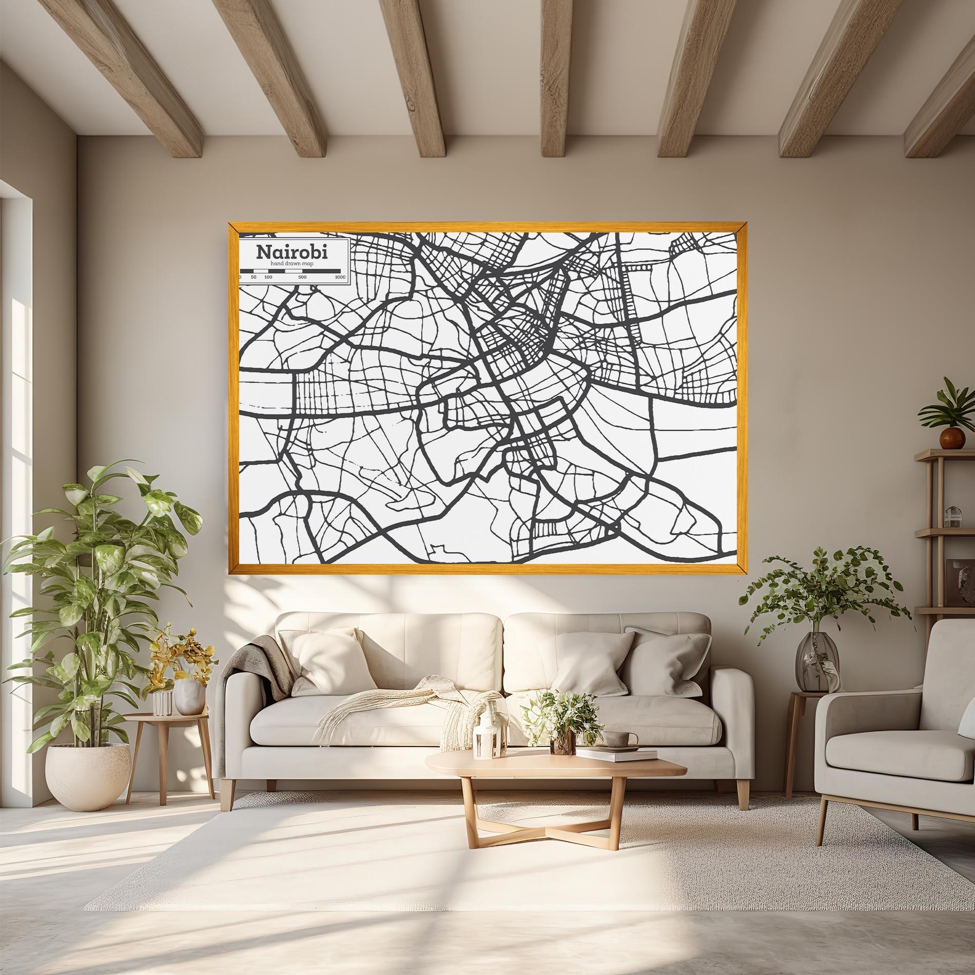 Leinwandbild Nairobi Map mockup 6