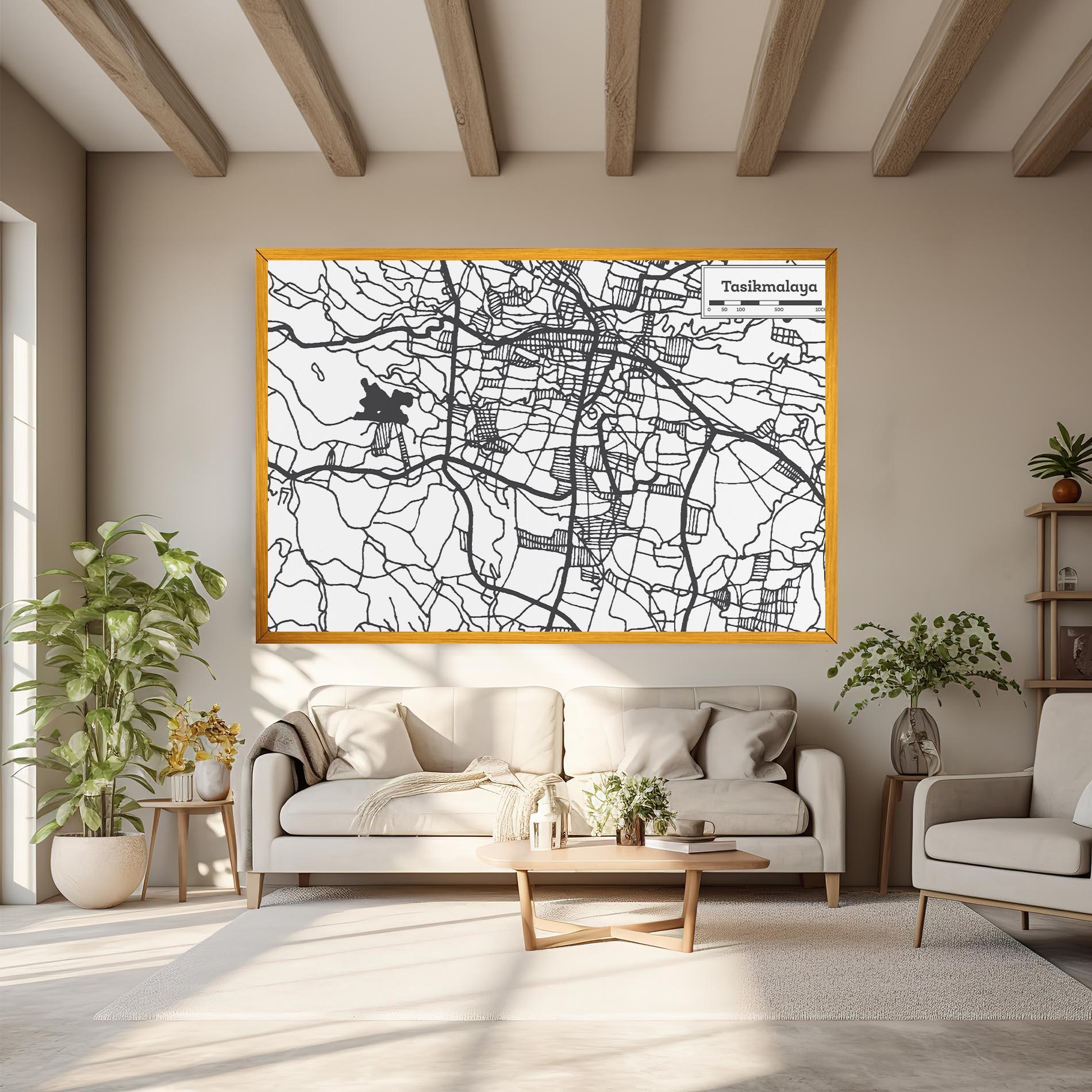 Leinwandbild Tasikmalaya Map mockup 6