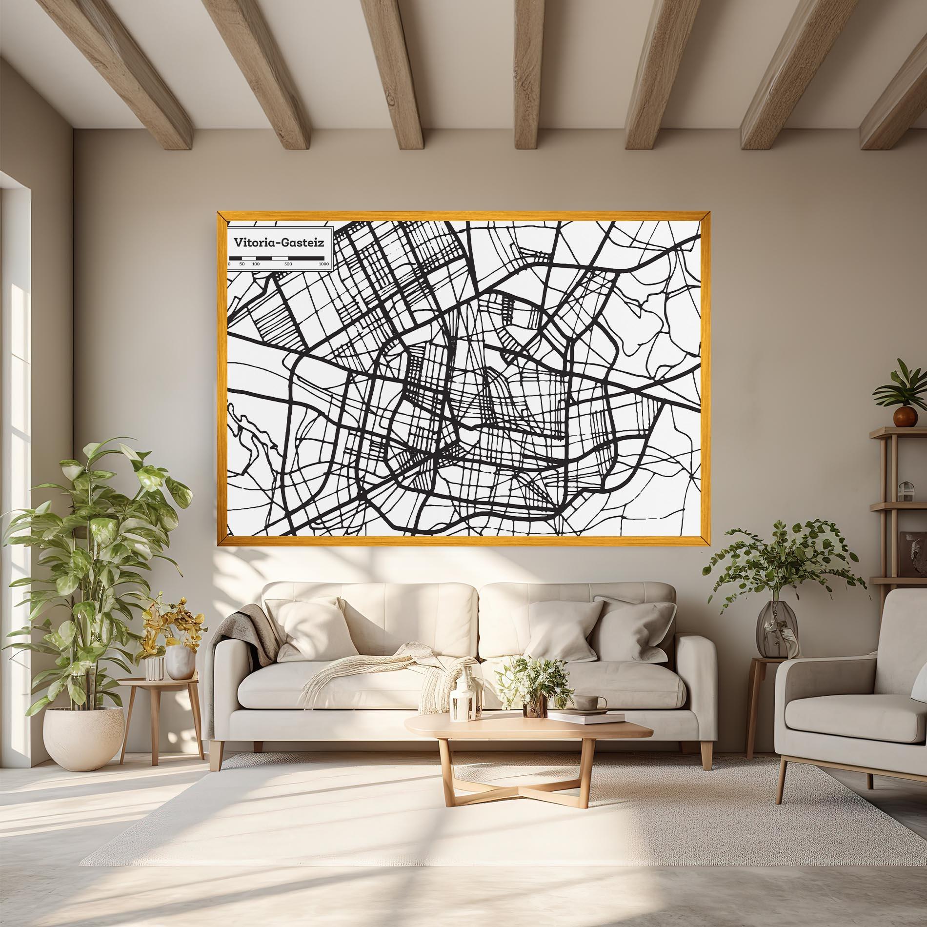Leinwandbild Vitoria Gasteiz Map mockup 6