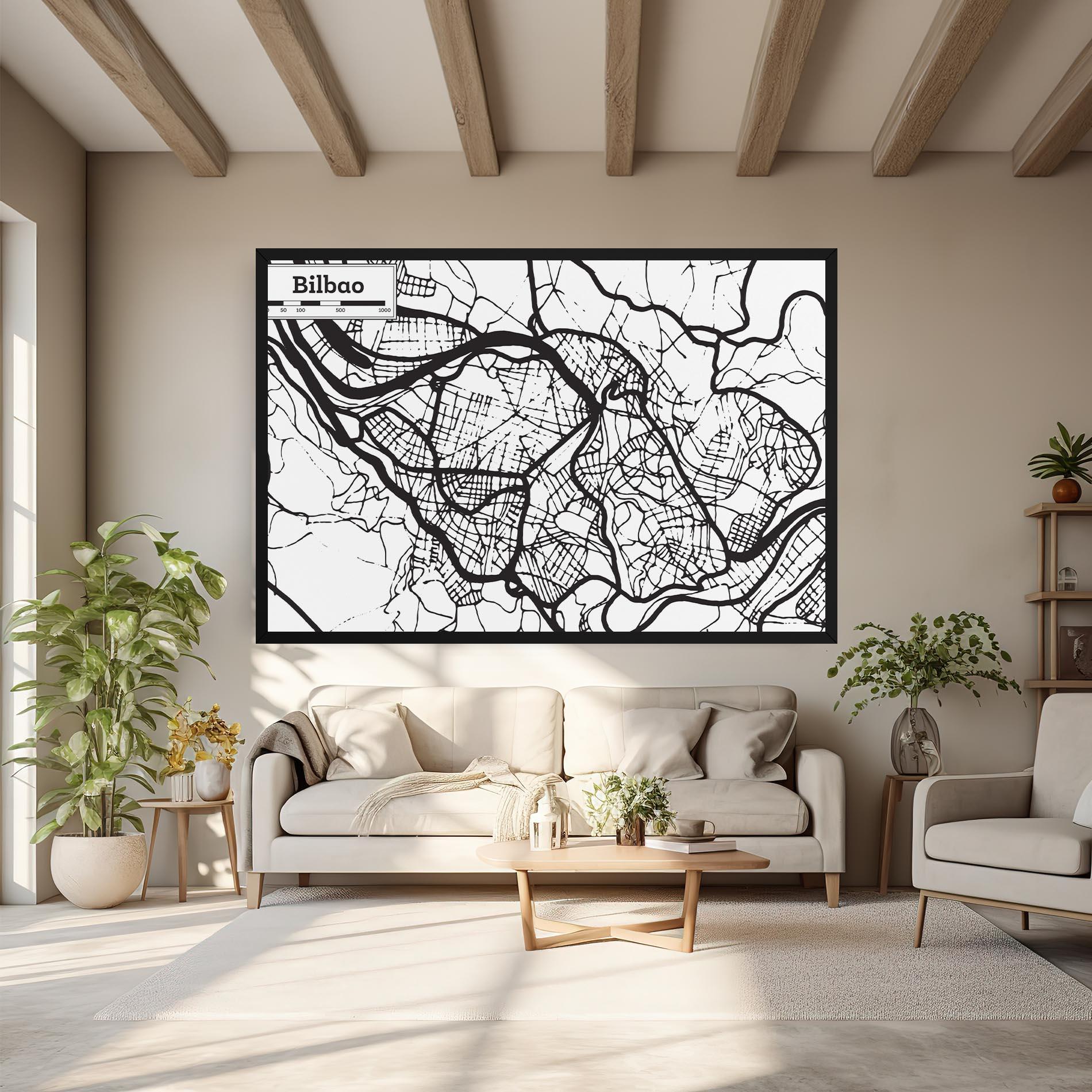 Leinwandbild Bilbao Map mockup 6