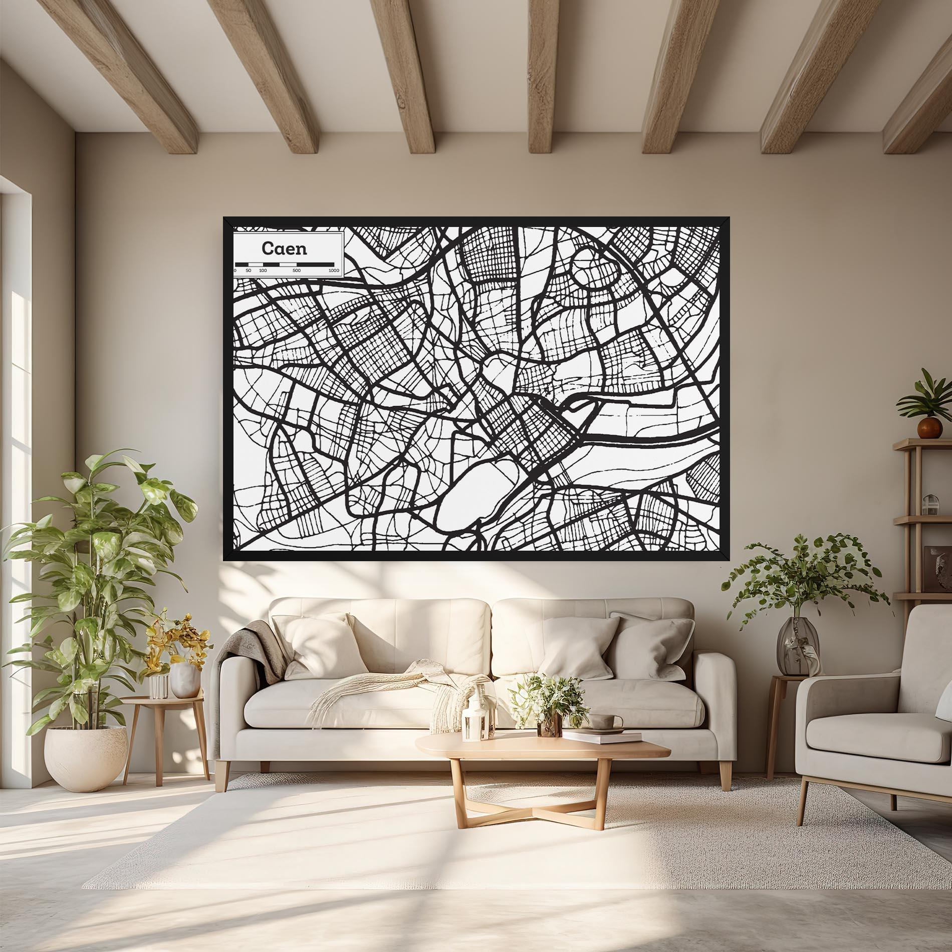 Leinwandbild Caen Map mockup 6