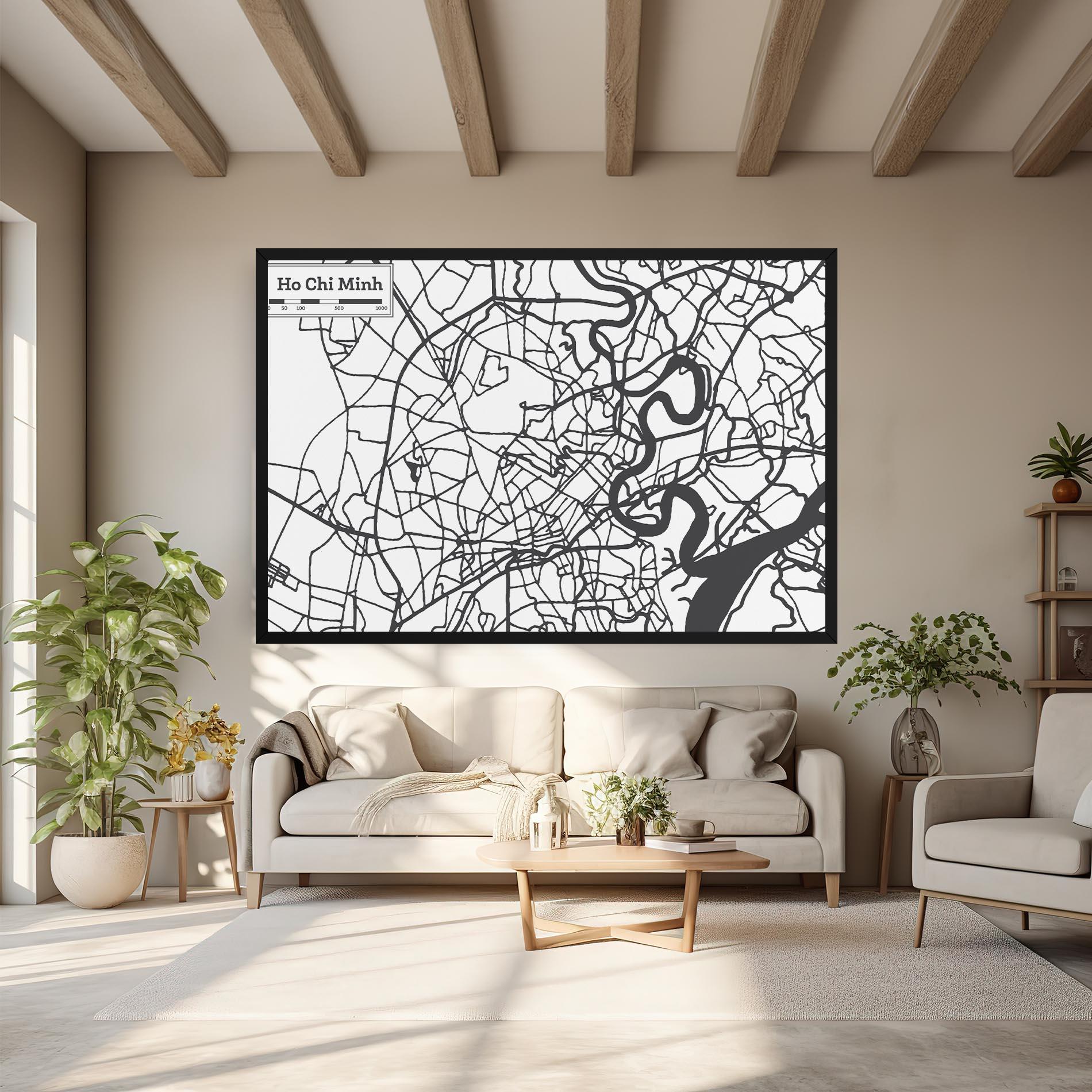 Leinwandbild Ho Chi Minh Map mockup 6