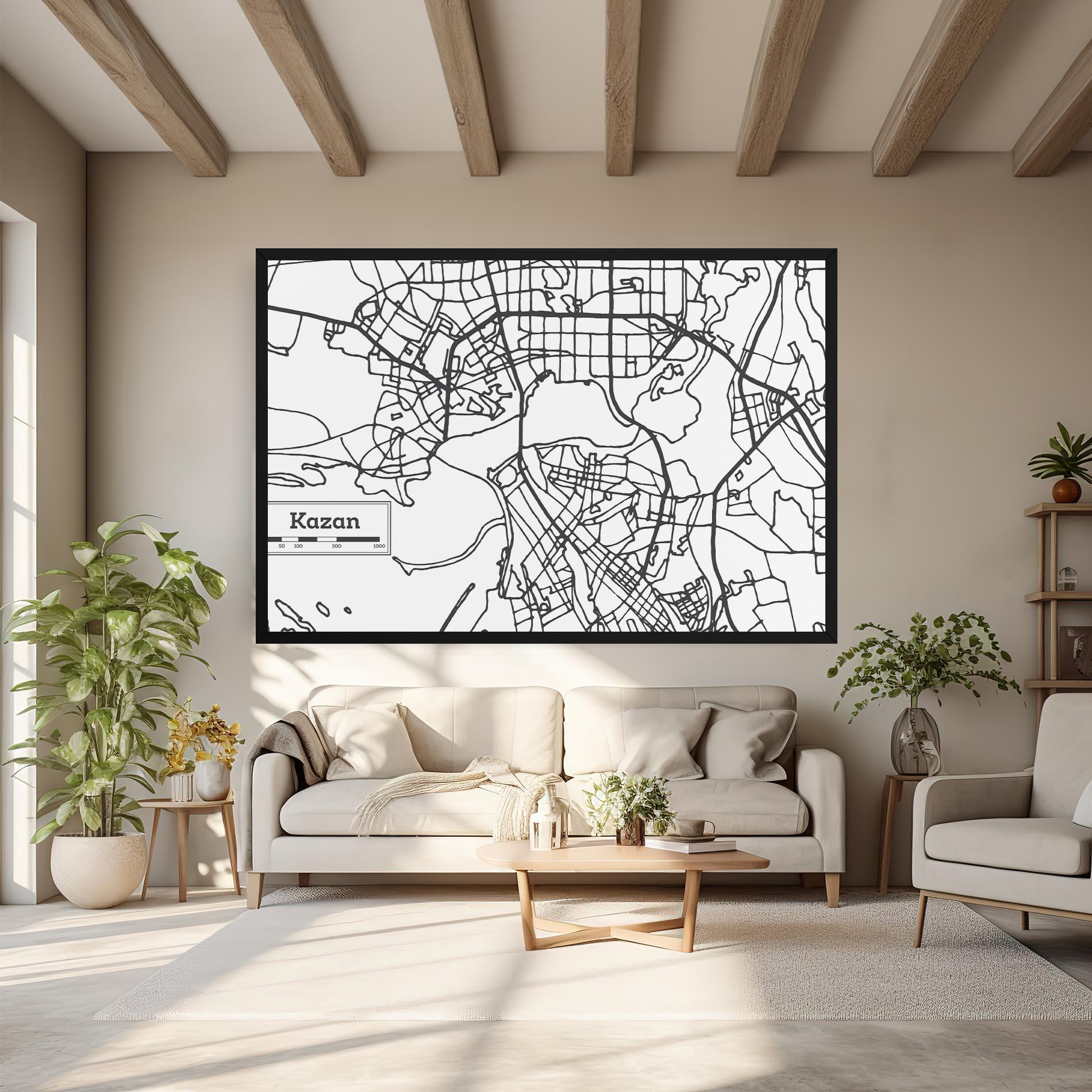Leinwandbild Kazan Map mockup 6