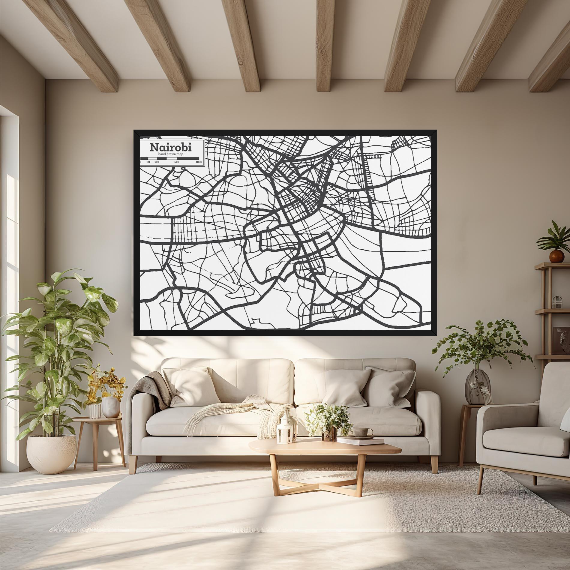 Leinwandbild Nairobi Map mockup 6