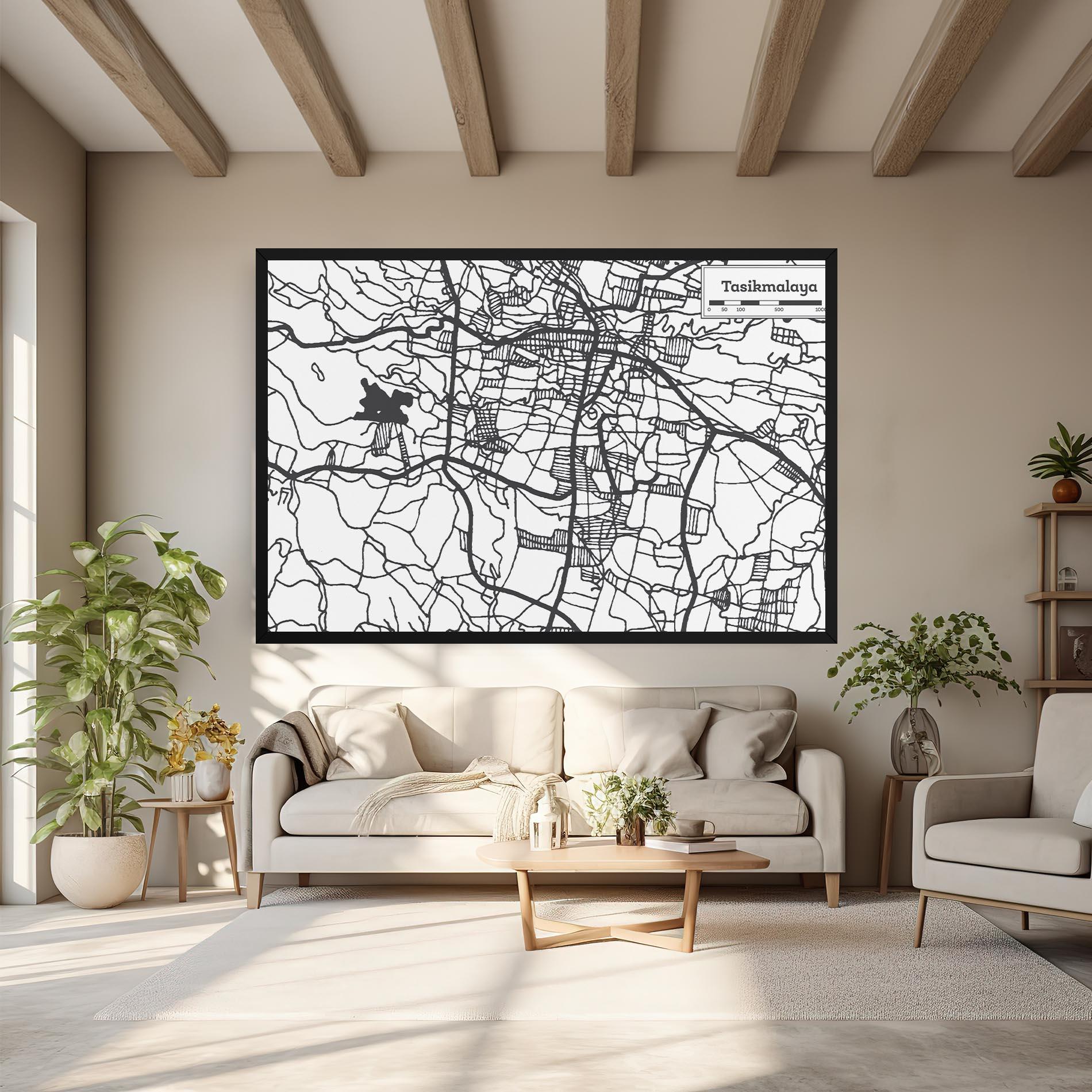 Leinwandbild Tasikmalaya Map mockup 6