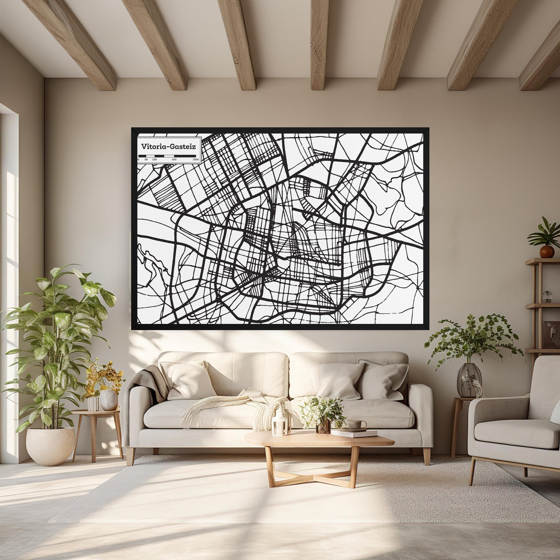 Leinwandbild Vitoria Gasteiz Map mockup 6