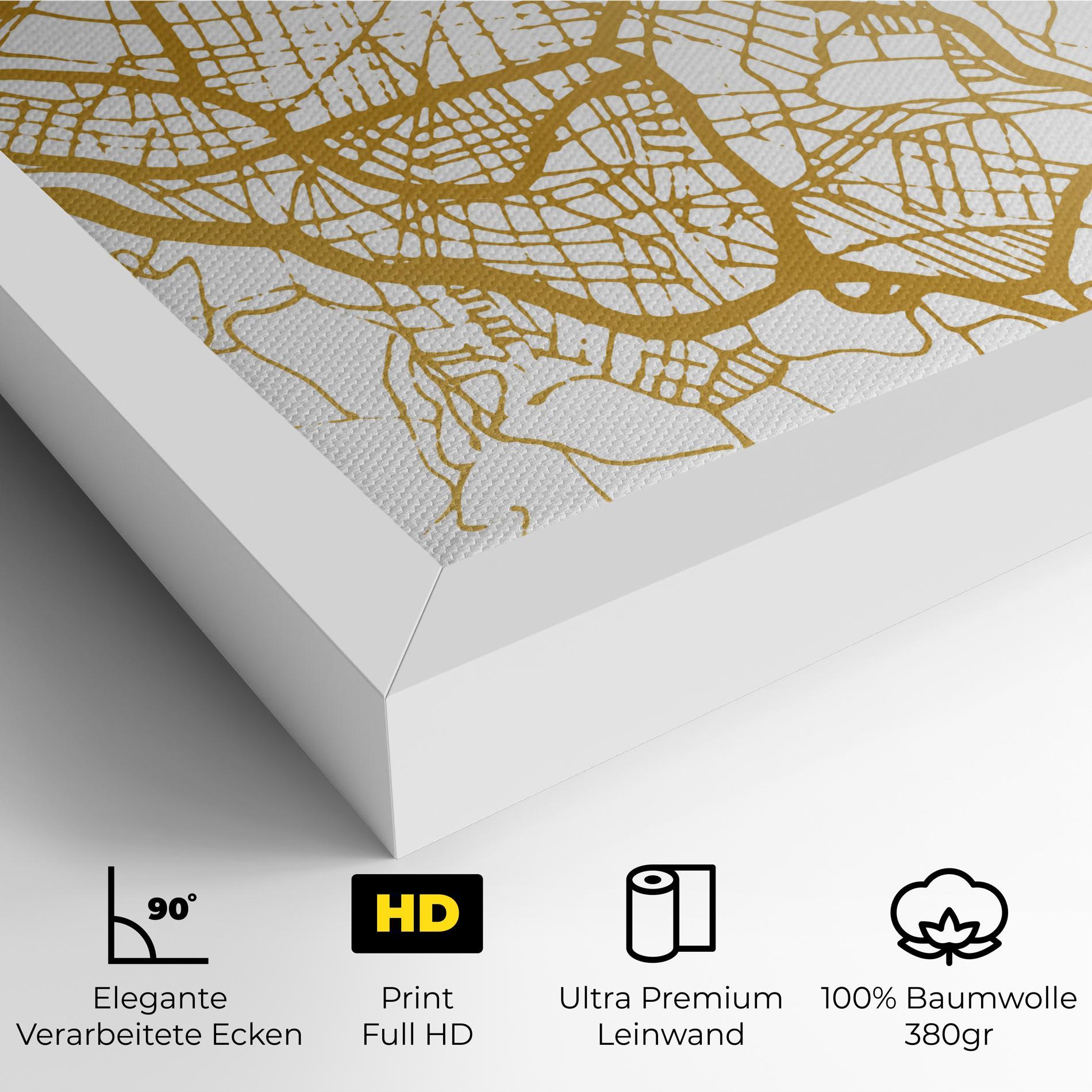 Leinwandbild Bilbao Gold Map mockup 4