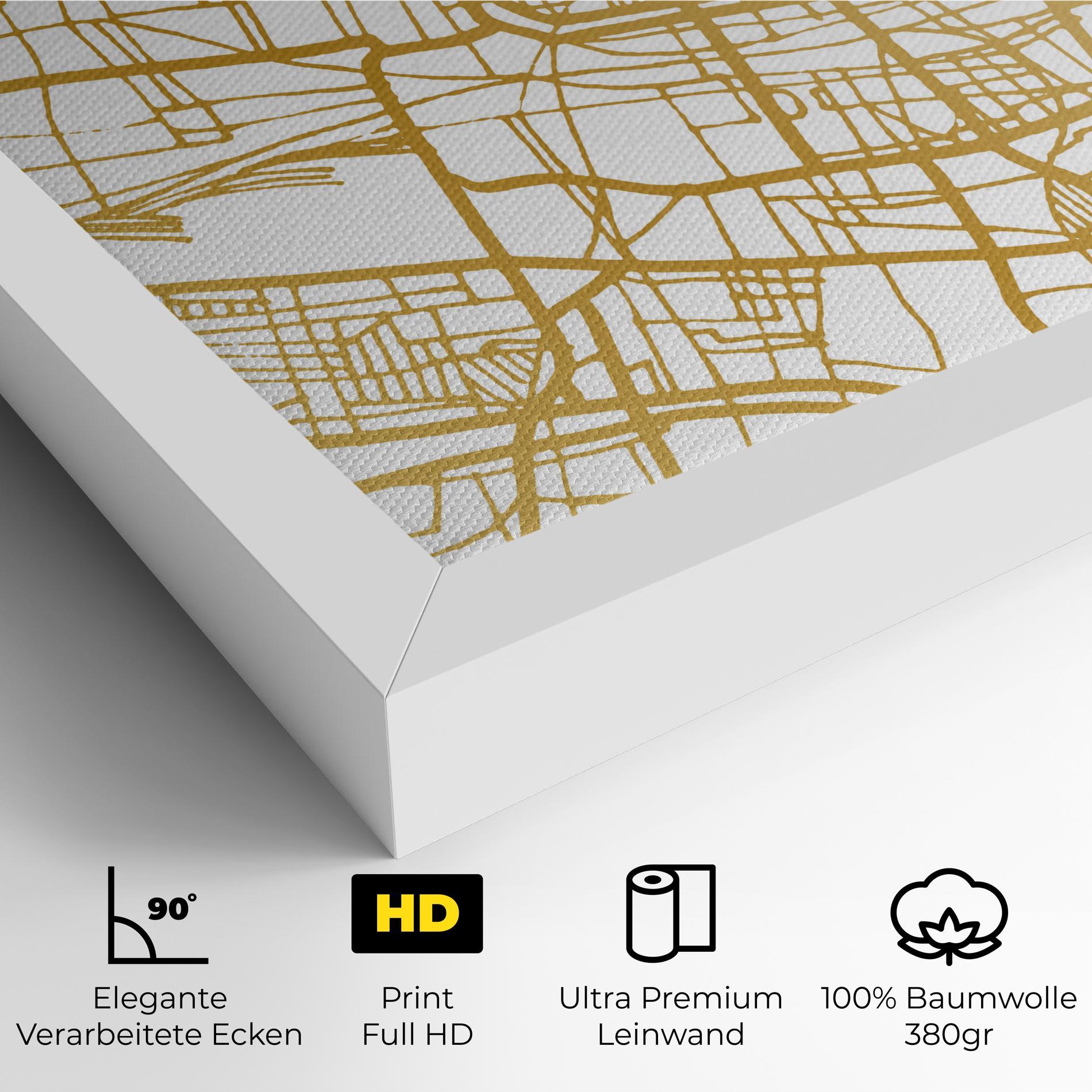 Leinwandbild Brescia Gold Map mockup 4
