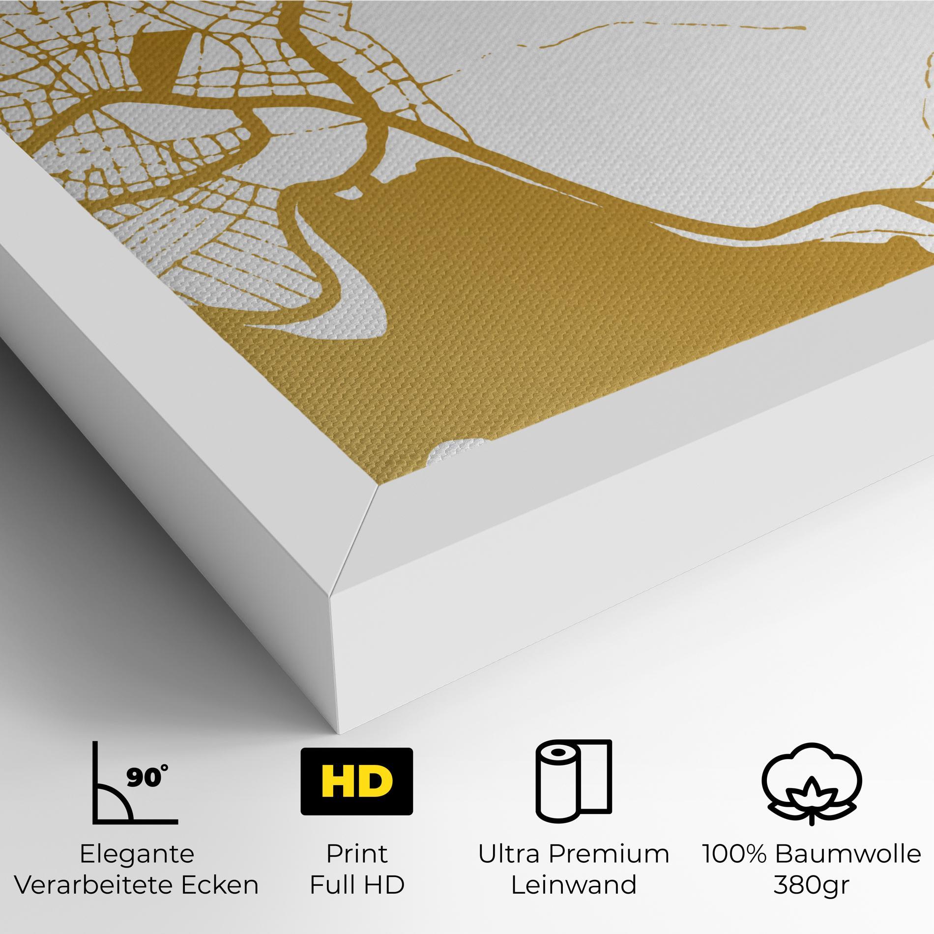 Leinwandbild Chalcis Gold Map mockup 4