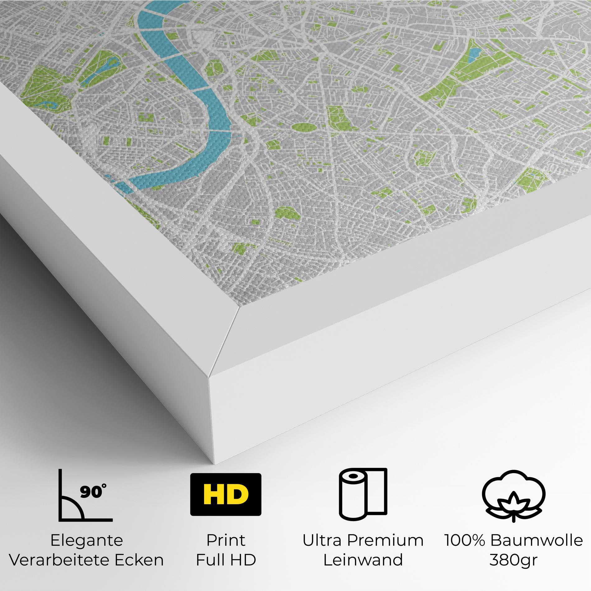 Leinwandbild City Color Map mockup 4