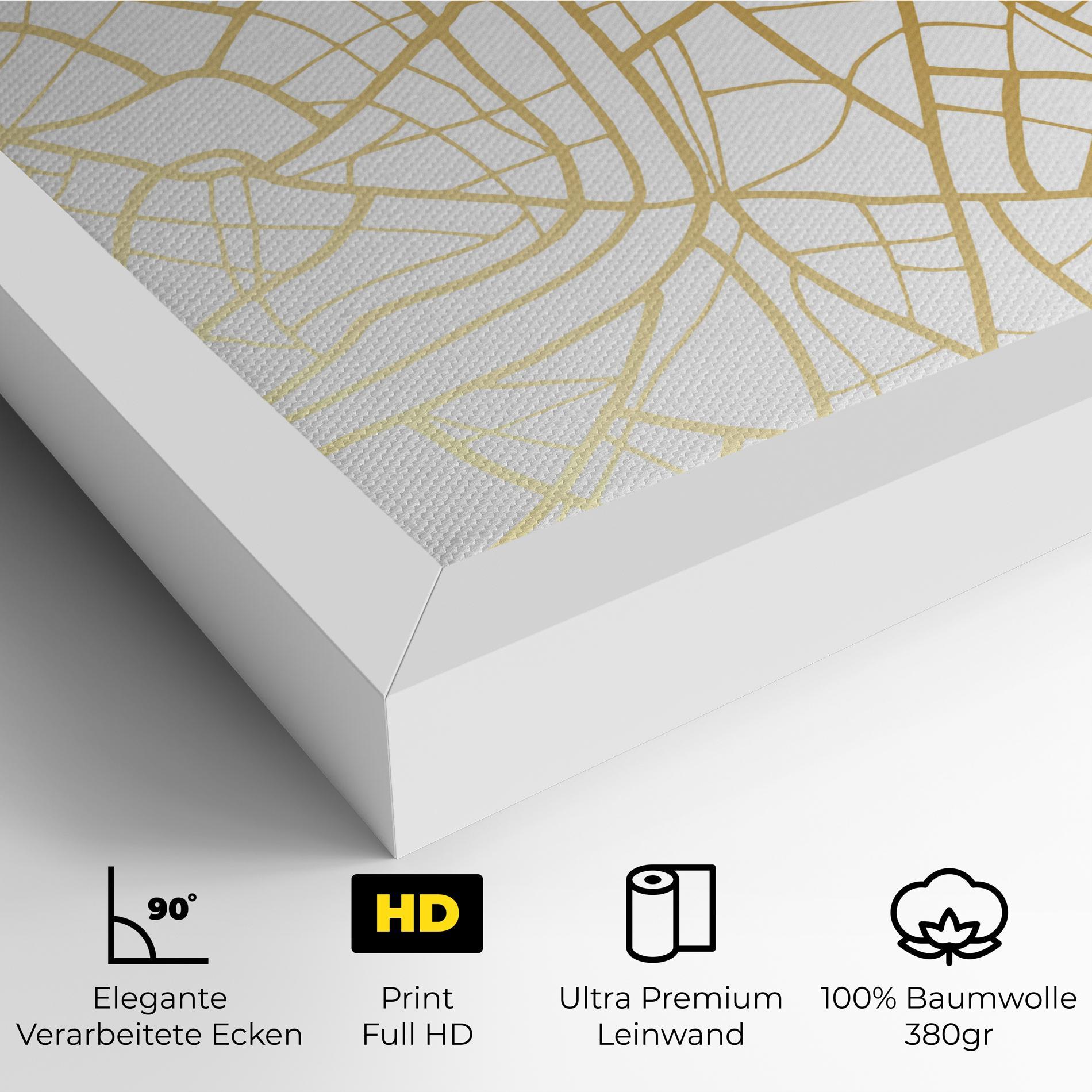 Leinwandbild London Gold Map mockup 4