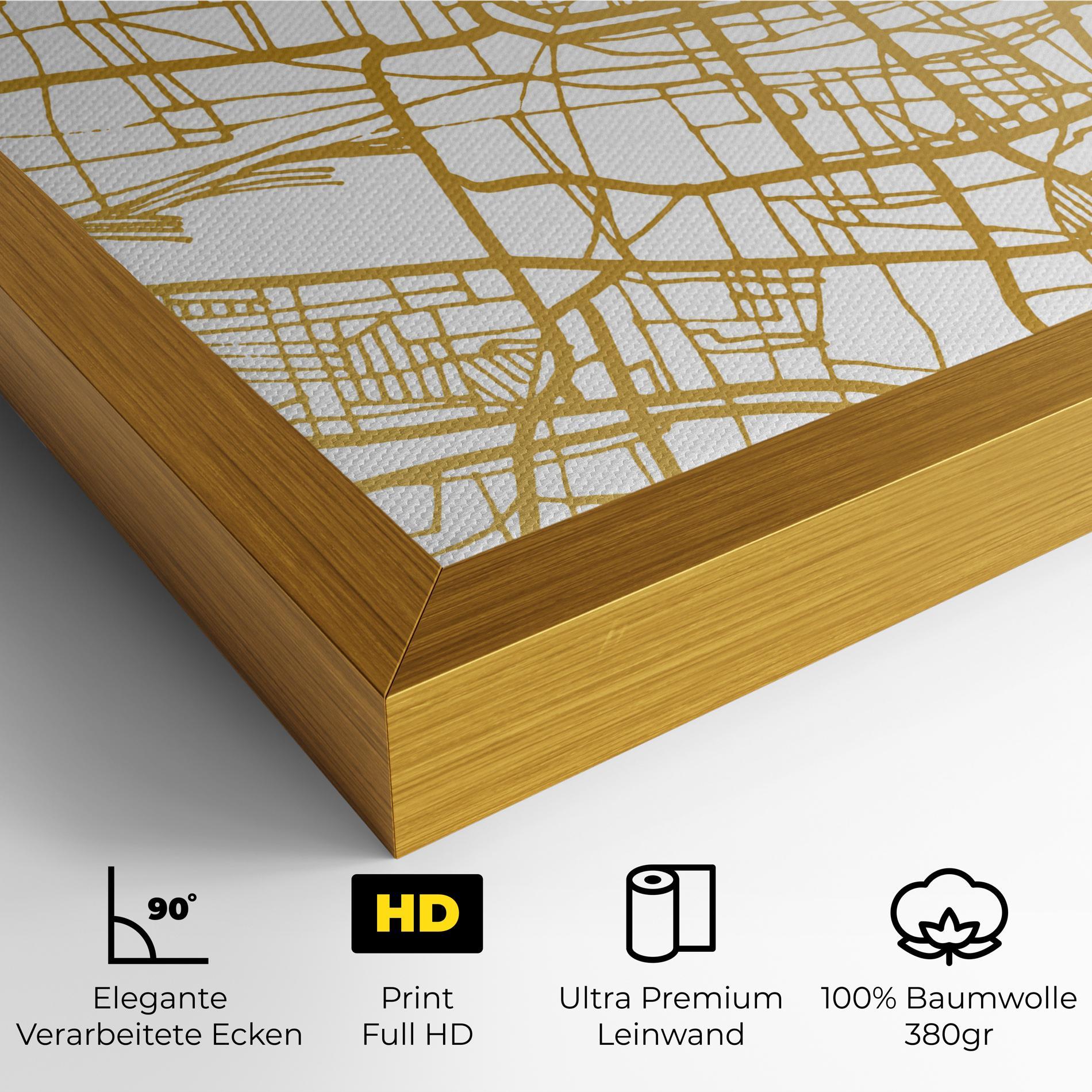 Leinwandbild Brescia Gold Map mockup 4