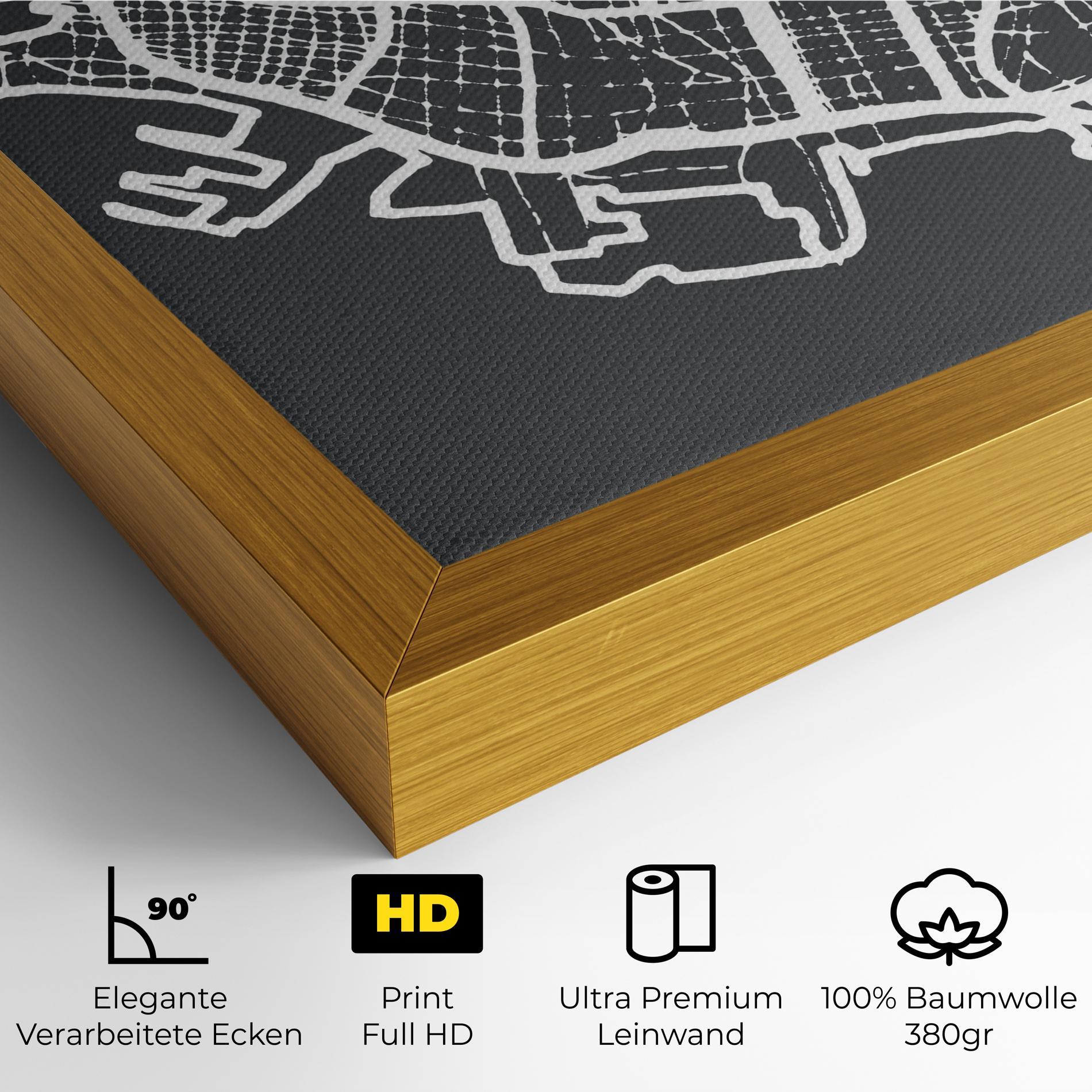 Leinwandbild Genoa Map mockup 4