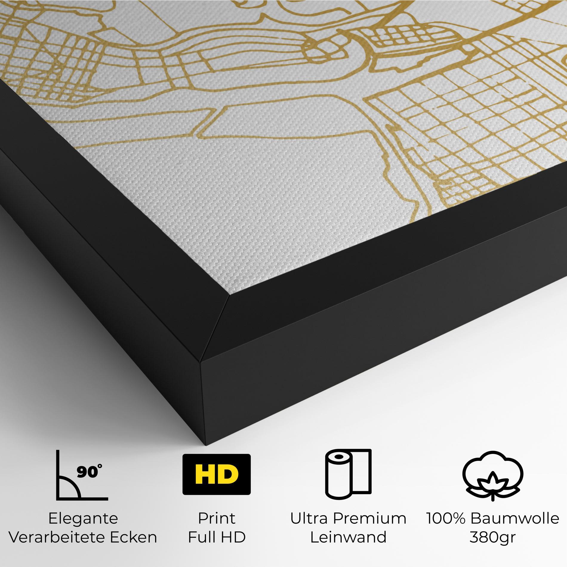 Leinwandbild Abu Dhabi Map mockup 4