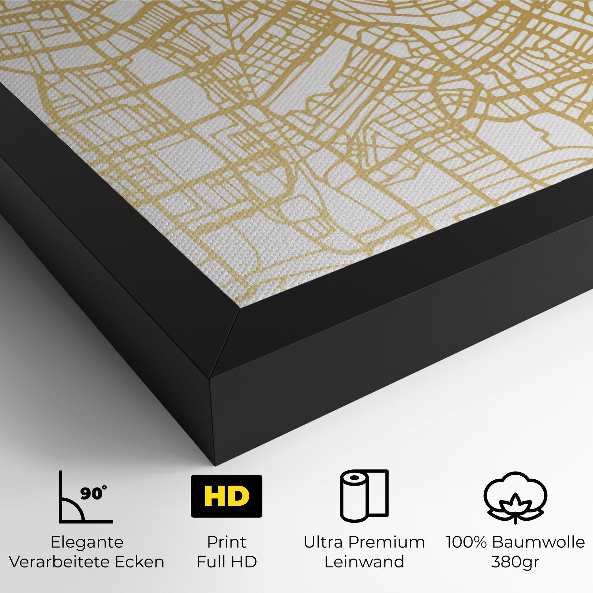 Leinwandbild Amsterdam Gold Map mockup 4