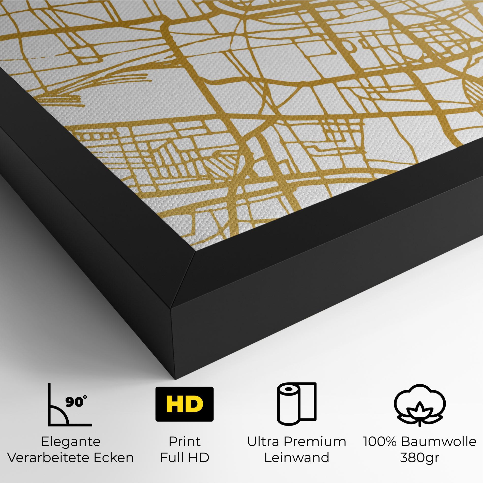 Leinwandbild Brescia Gold Map mockup 4