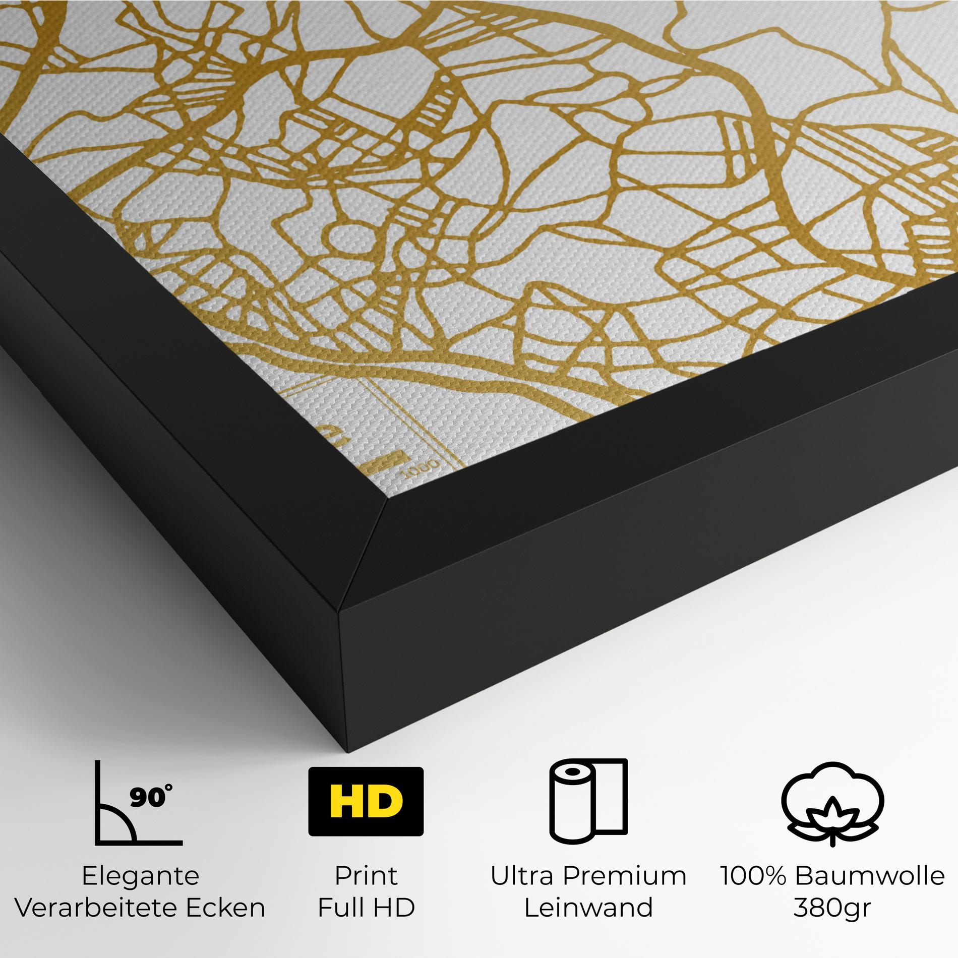 Leinwandbild Libreville Gold Map mockup 4