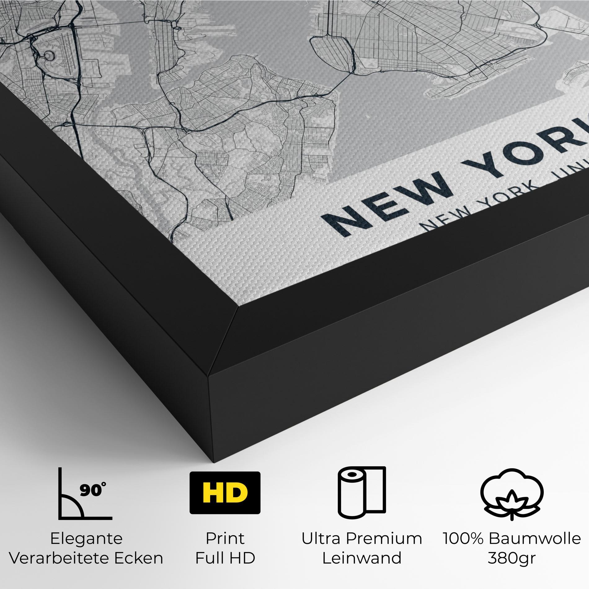 Leinwandbild New York Map mockup 4