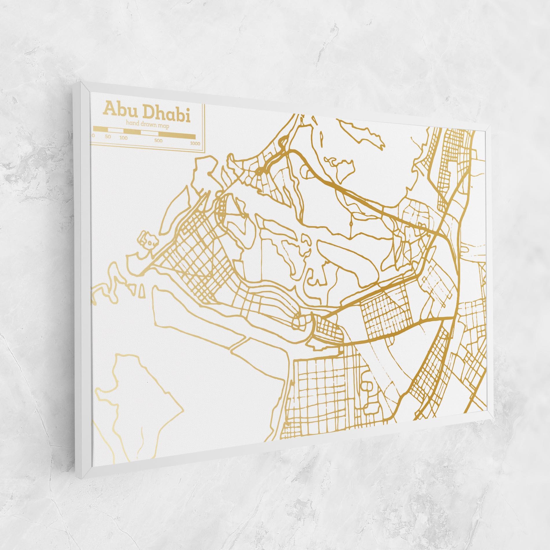 Leinwandbild Abu Dhabi Map mockup 1
