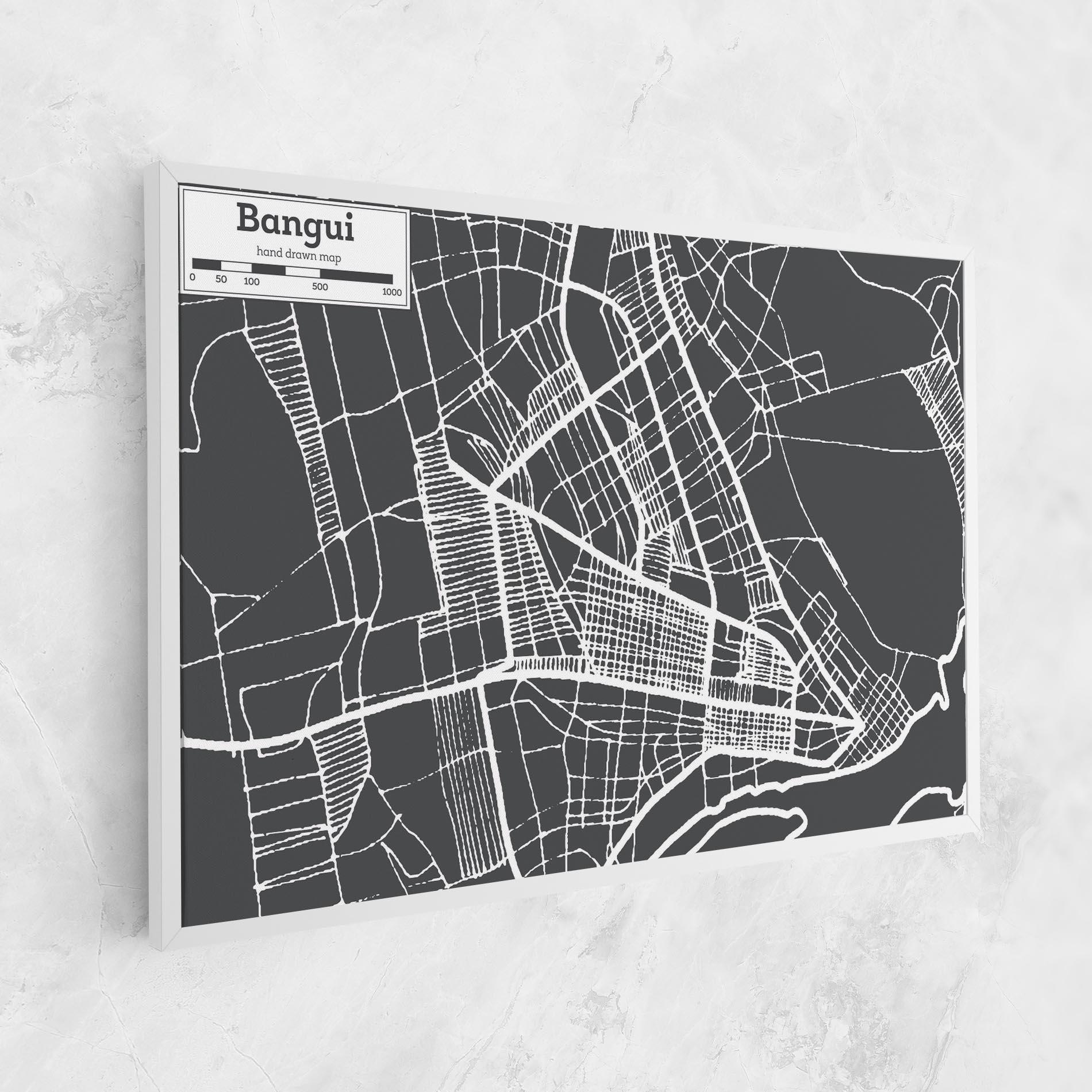 Leinwandbild Bangui Map mockup 1