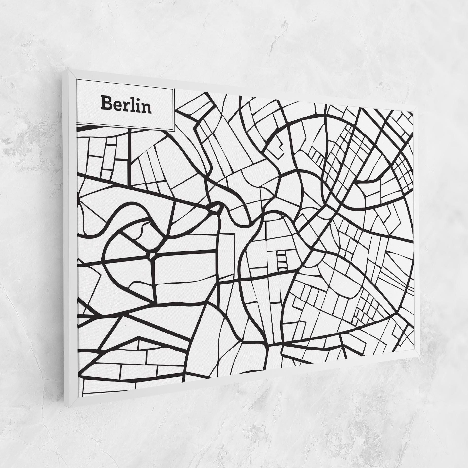 Leinwandbild Berlin Map mockup 1