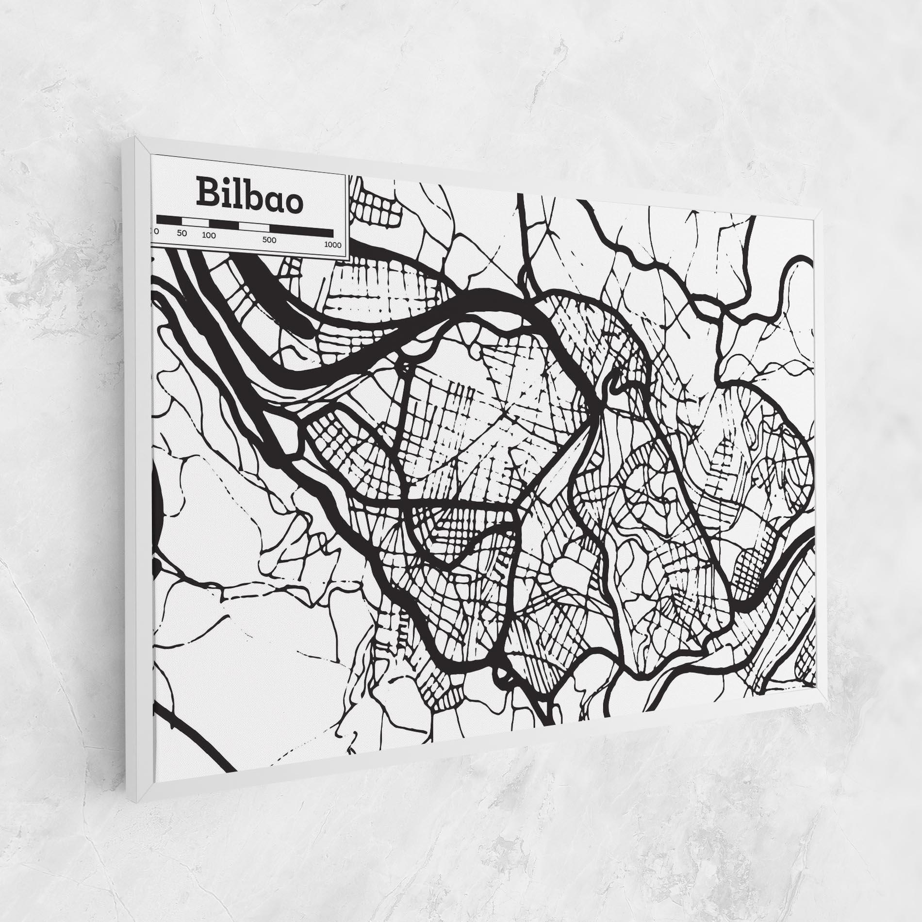 Leinwandbild Bilbao Map mockup 1