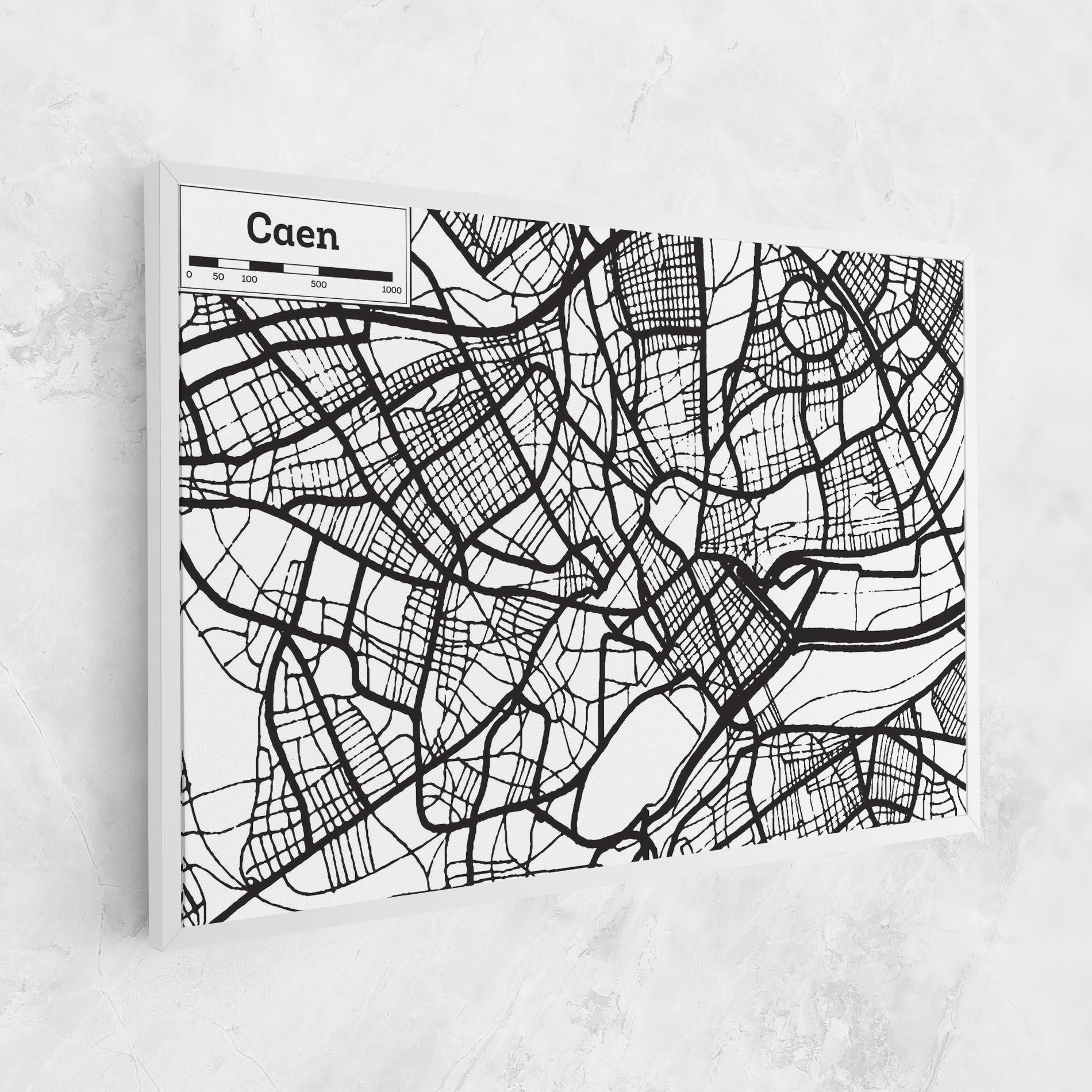 Leinwandbild Caen Map mockup 1