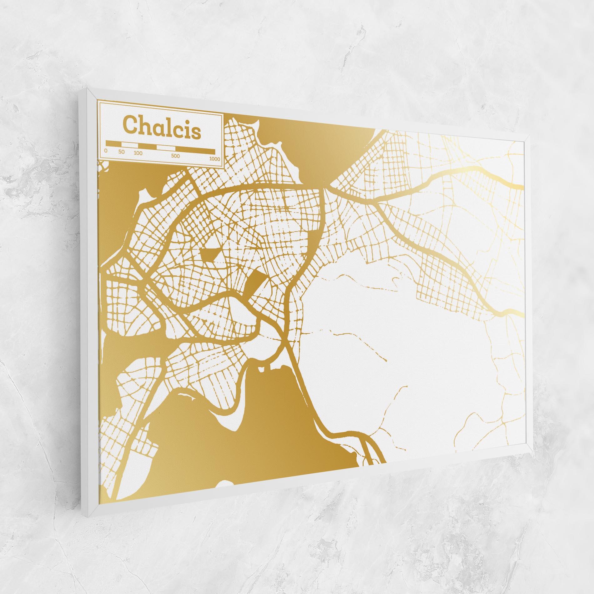 Leinwandbild Chalcis Gold Map mockup 1