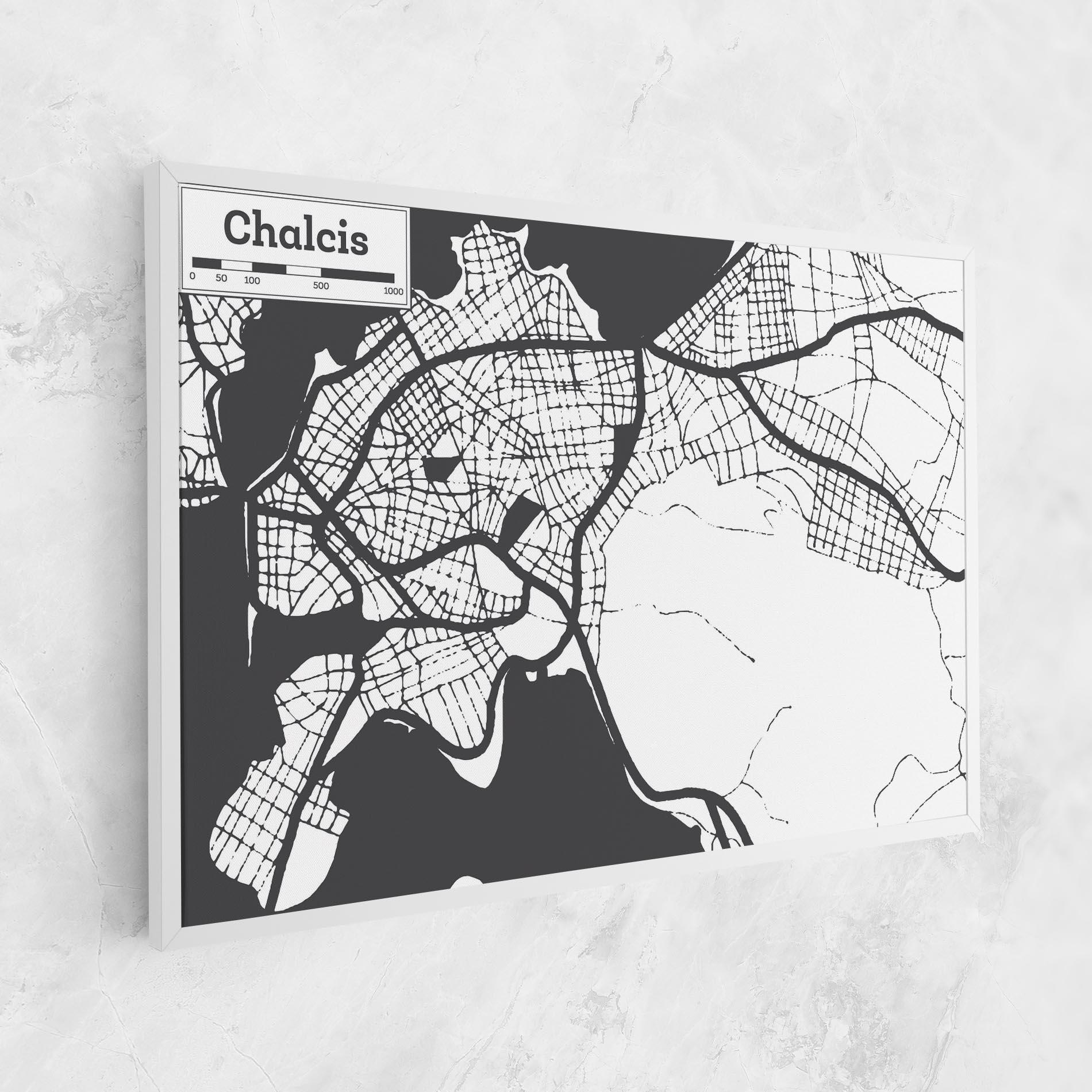 Leinwandbild Chalcis Map mockup 1