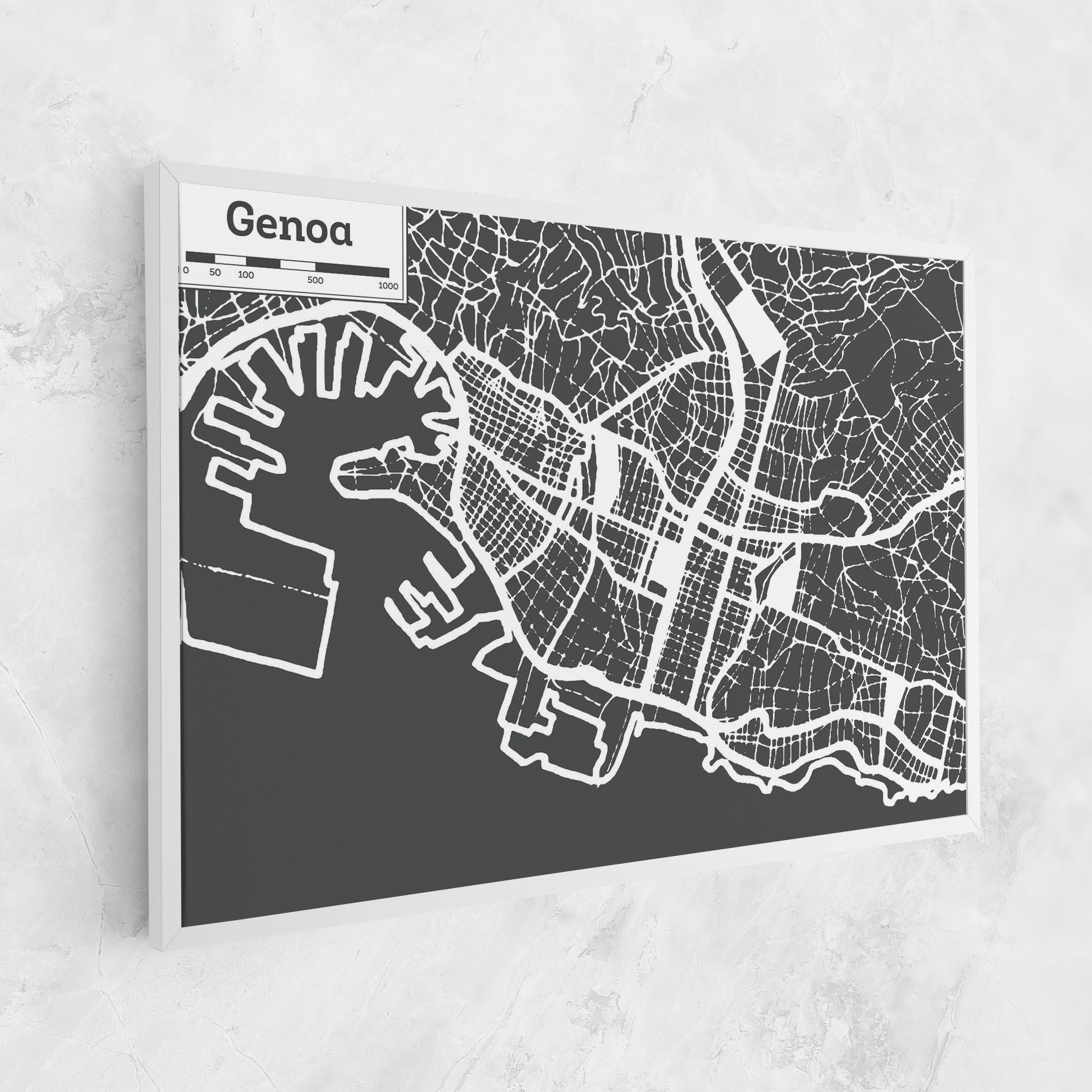 Leinwandbild Genoa Map mockup 1