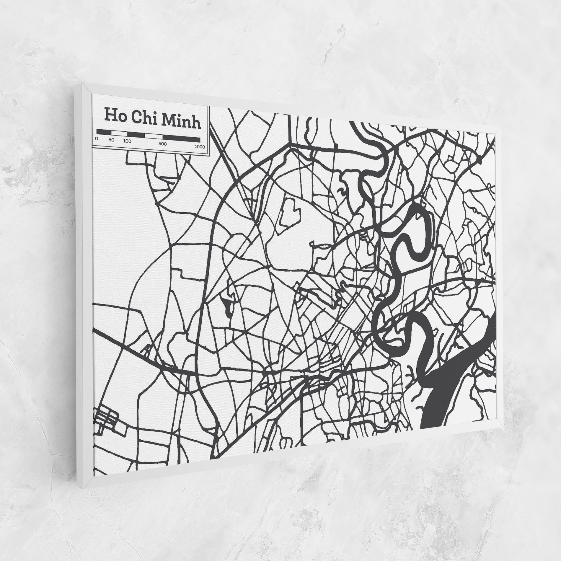 Leinwandbild Ho Chi Minh Map mockup 1