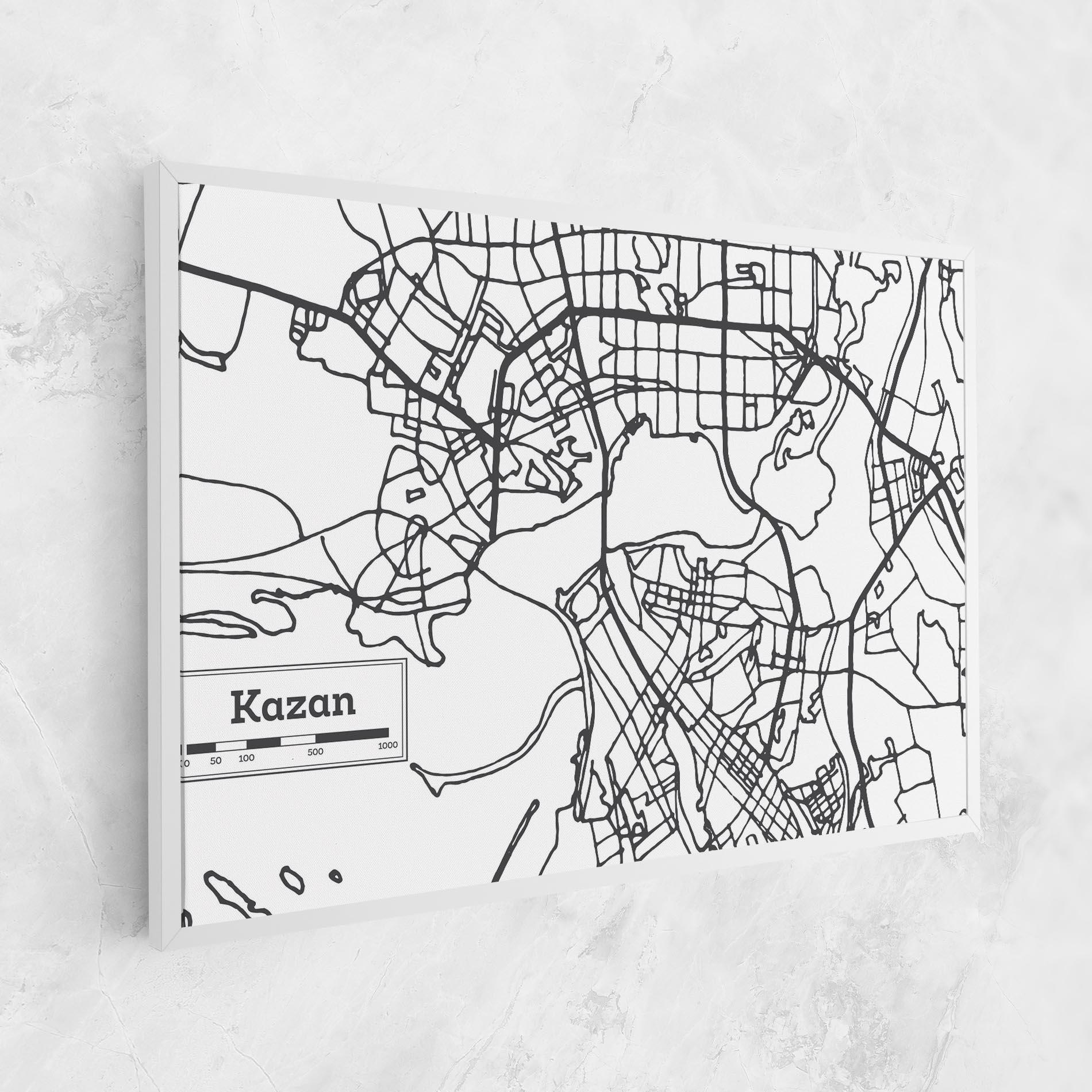 Leinwandbild Kazan Map mockup 1