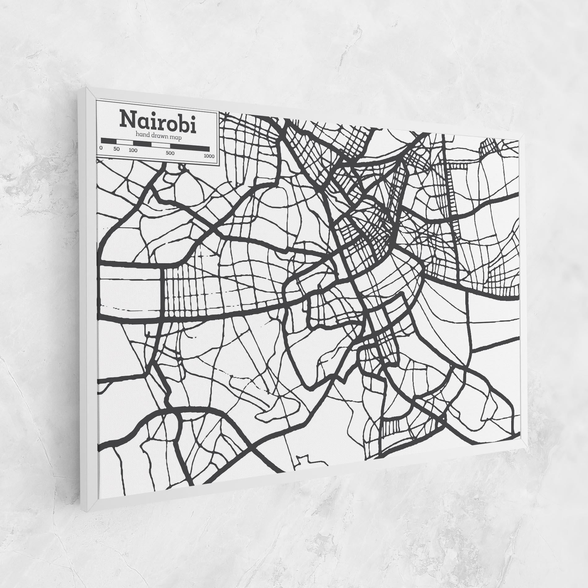 Leinwandbild Nairobi Map mockup 1