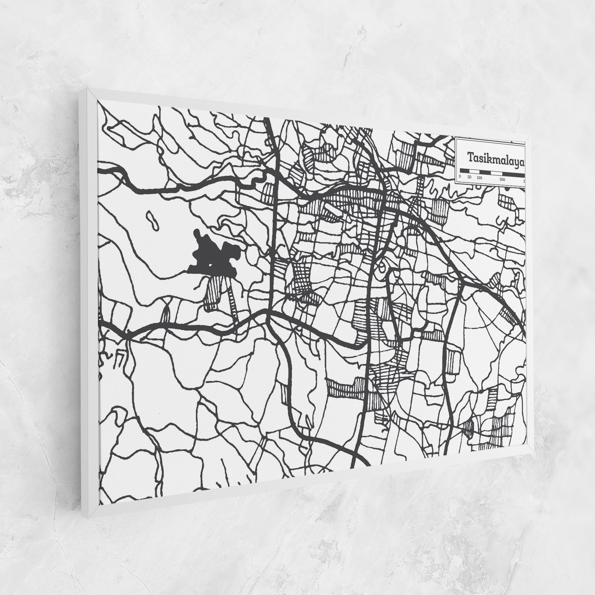 Leinwandbild Tasikmalaya Map mockup 1