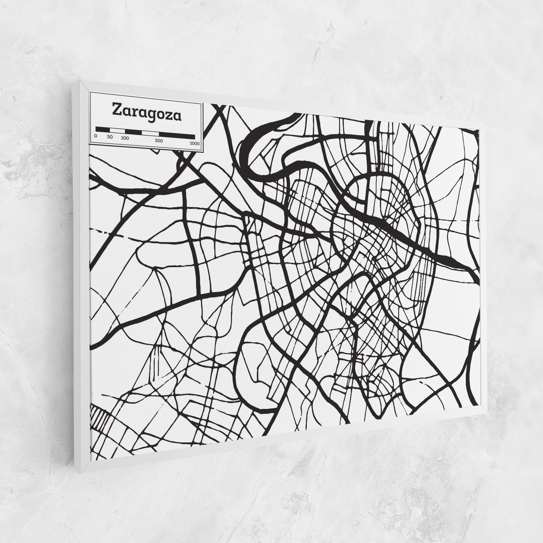 Leinwandbild Zaragoza City Map mockup 1
