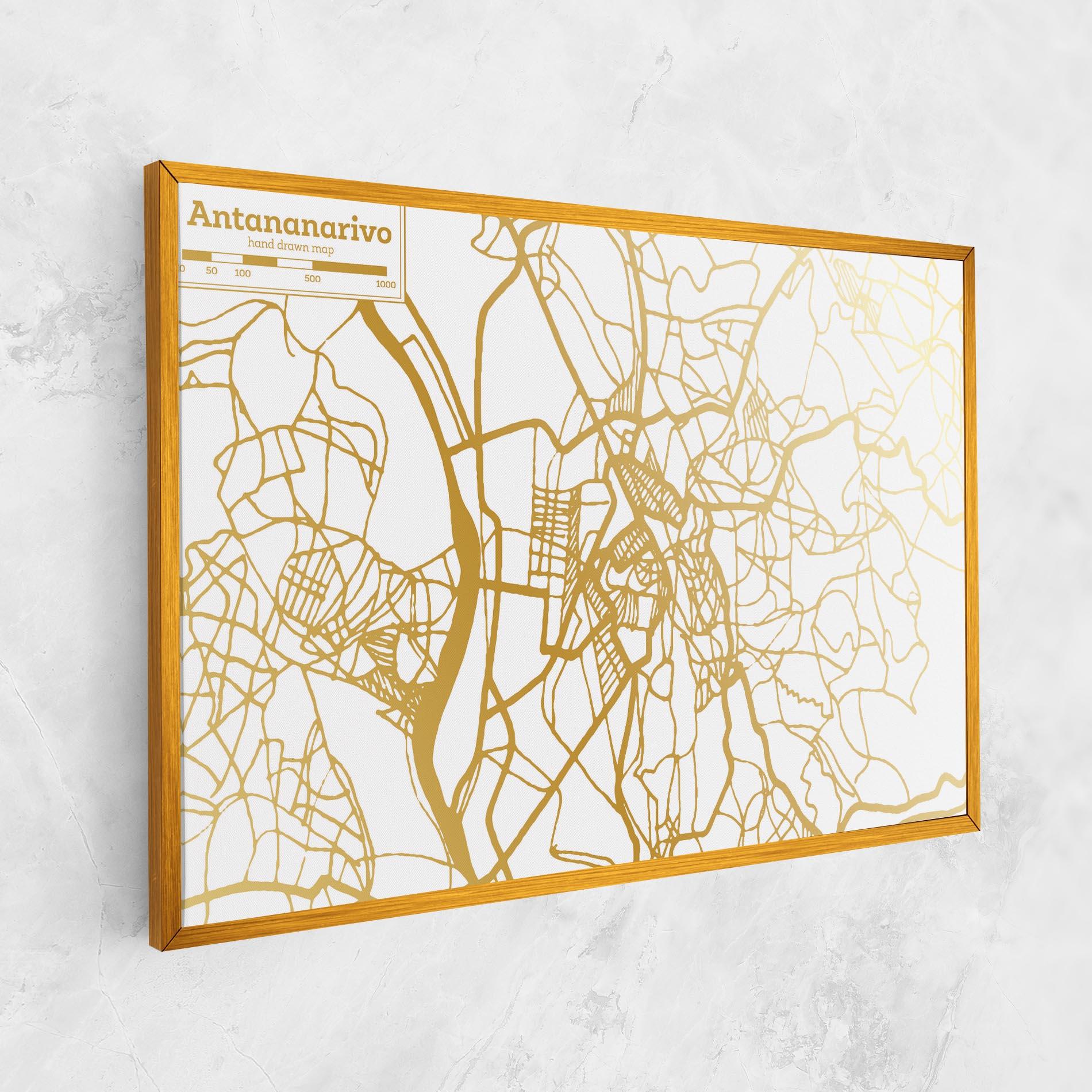 Leinwandbild Antananarivo Map mockup 1