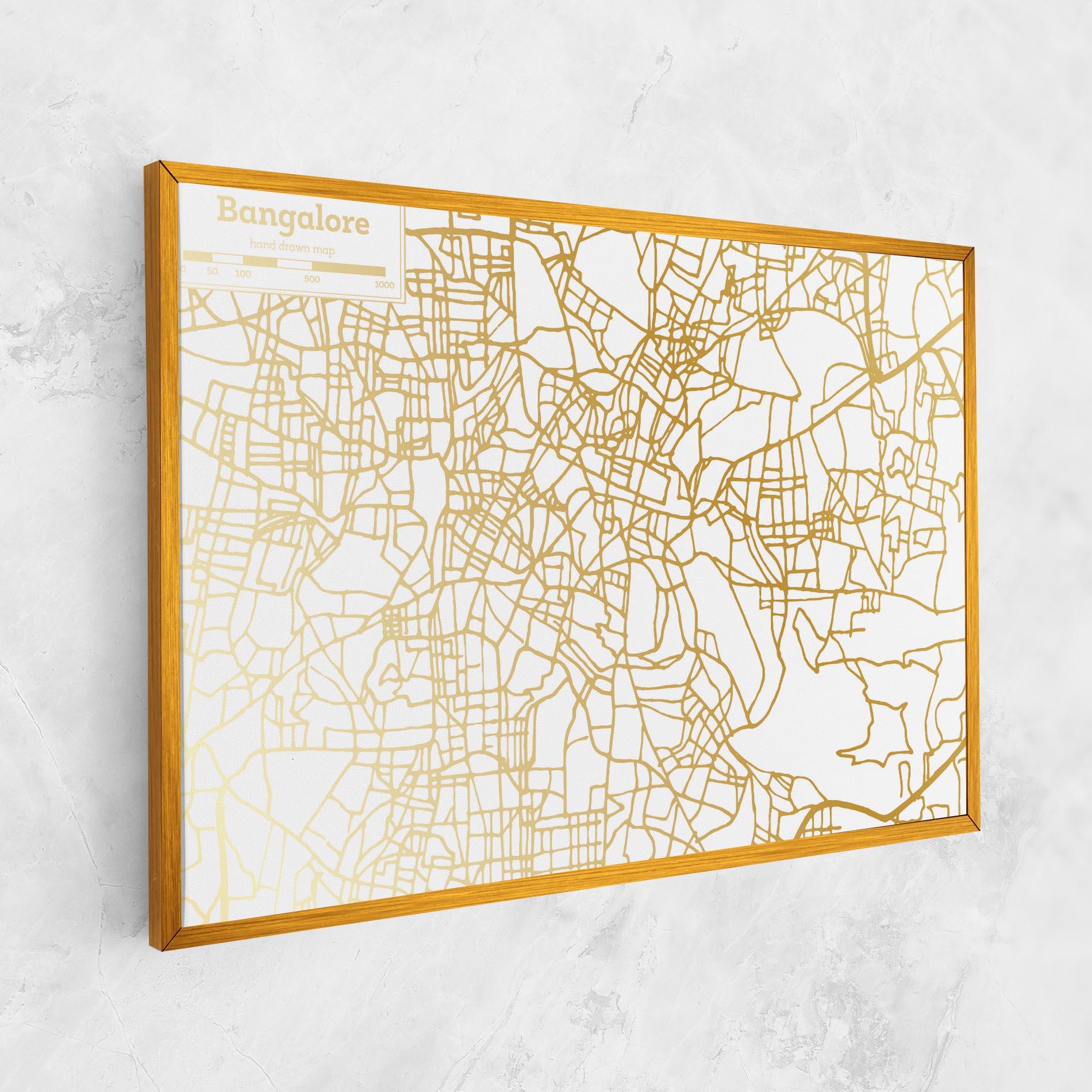 Leinwandbild Bangalore Map mockup 1