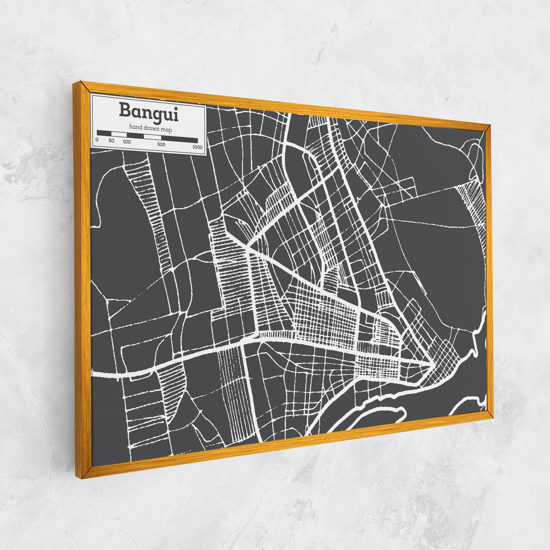 Leinwandbild Bangui Map mockup 1