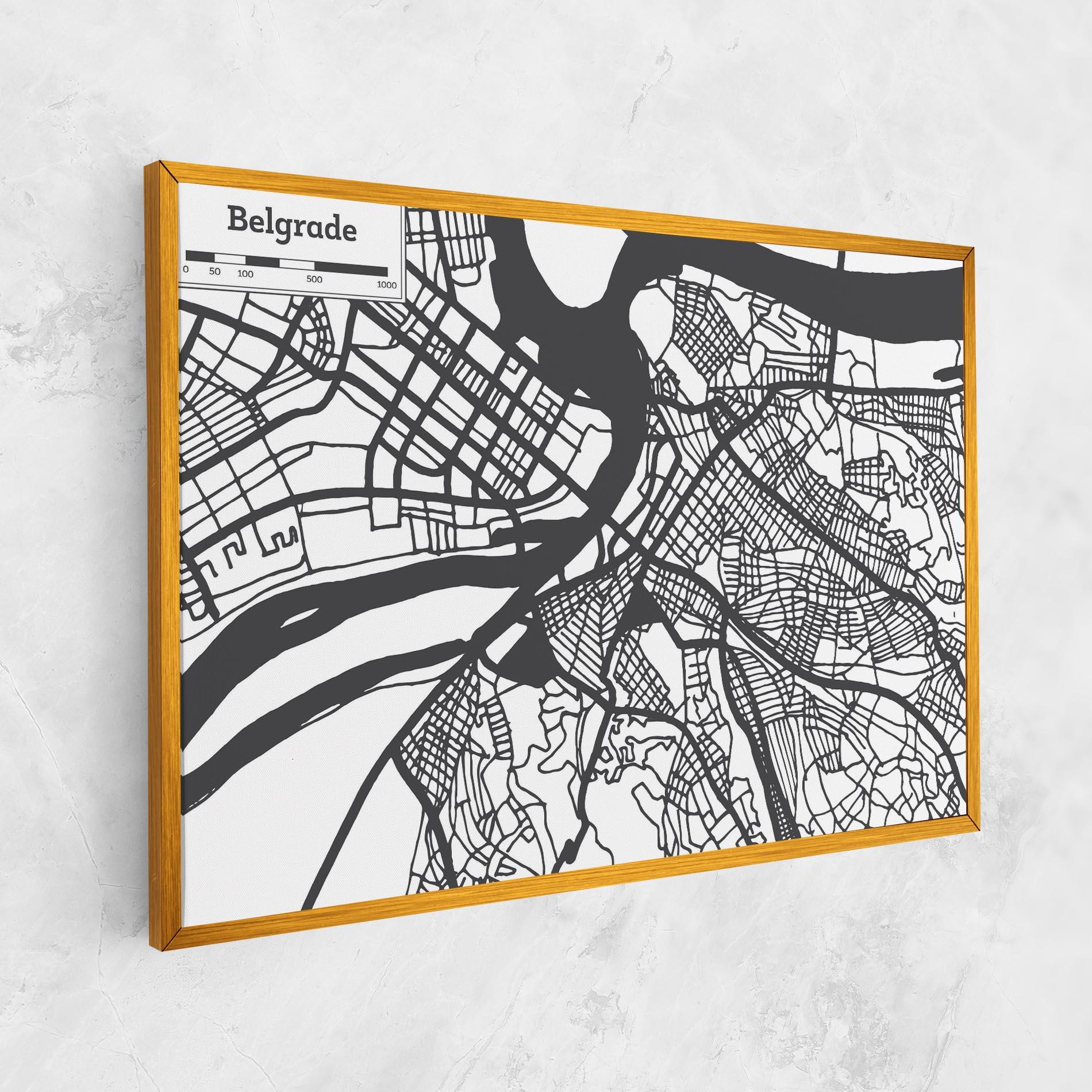 Leinwandbild Belgrade Map mockup 1