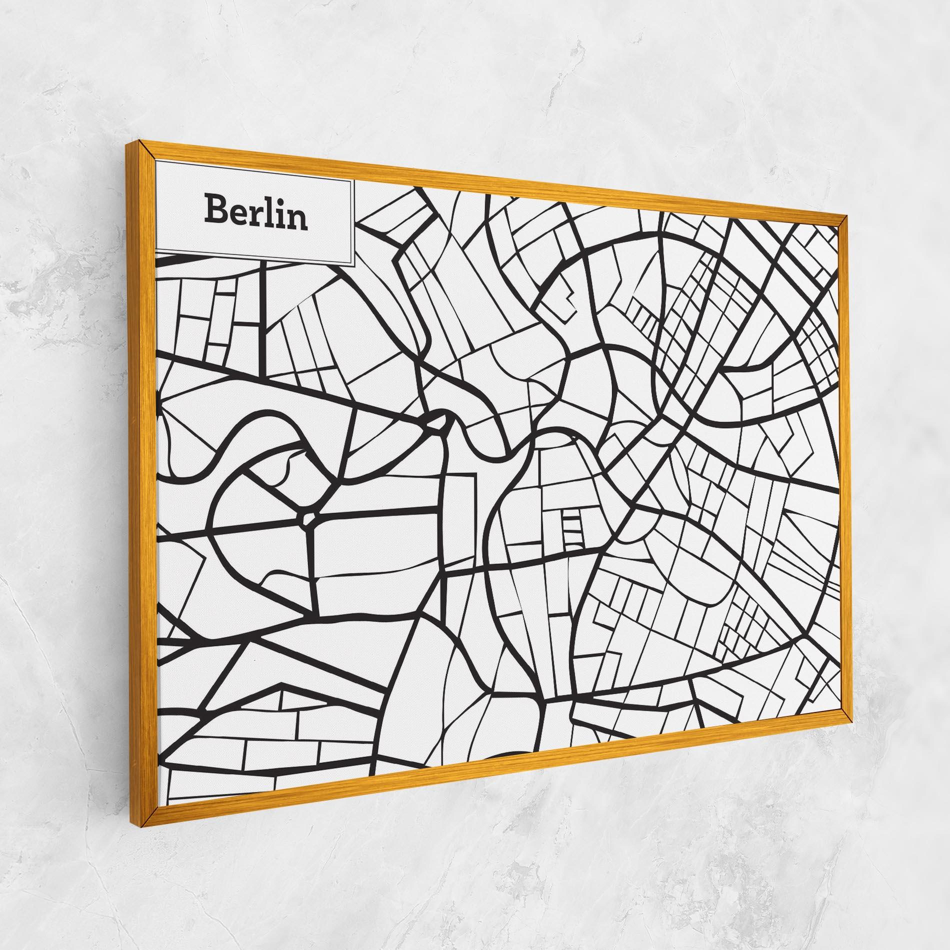 Leinwandbild Berlin Map mockup 1