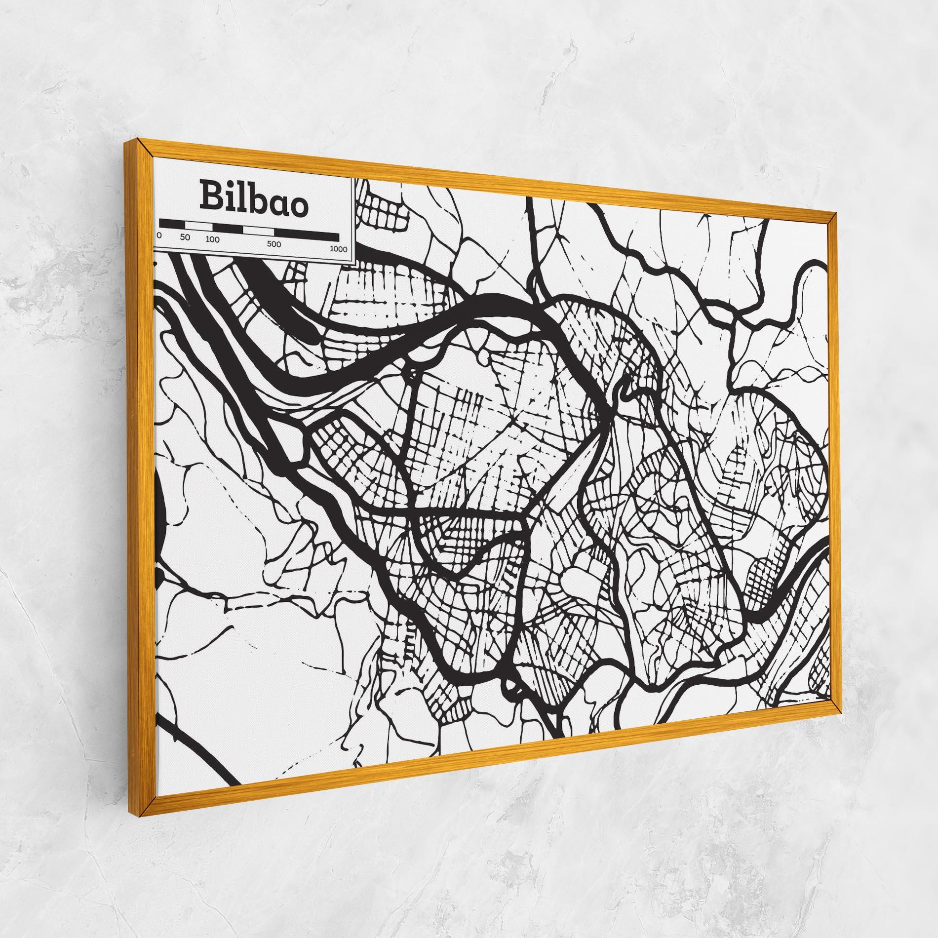 Leinwandbild Bilbao Map mockup 1