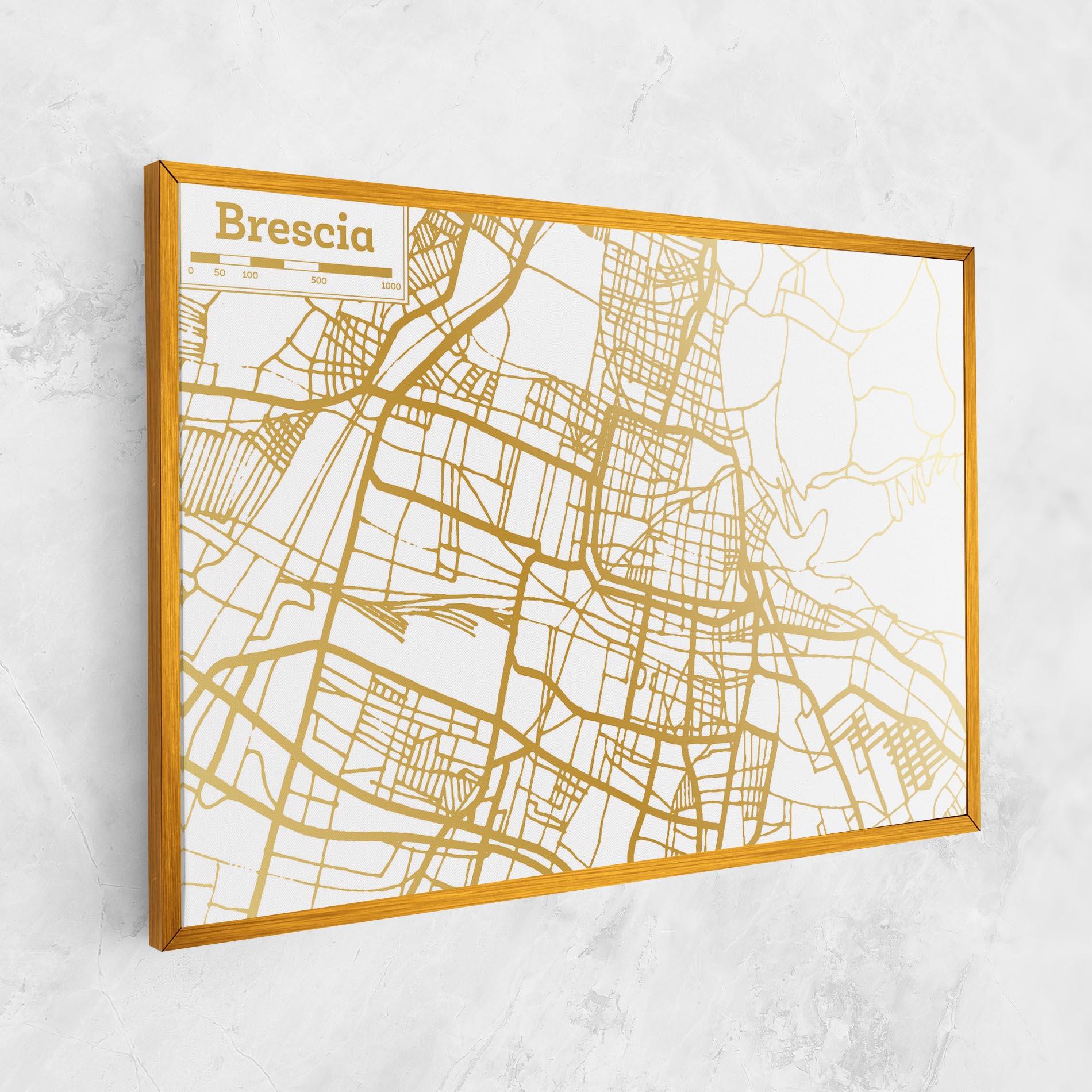 Leinwandbild Brescia Gold Map mockup 1