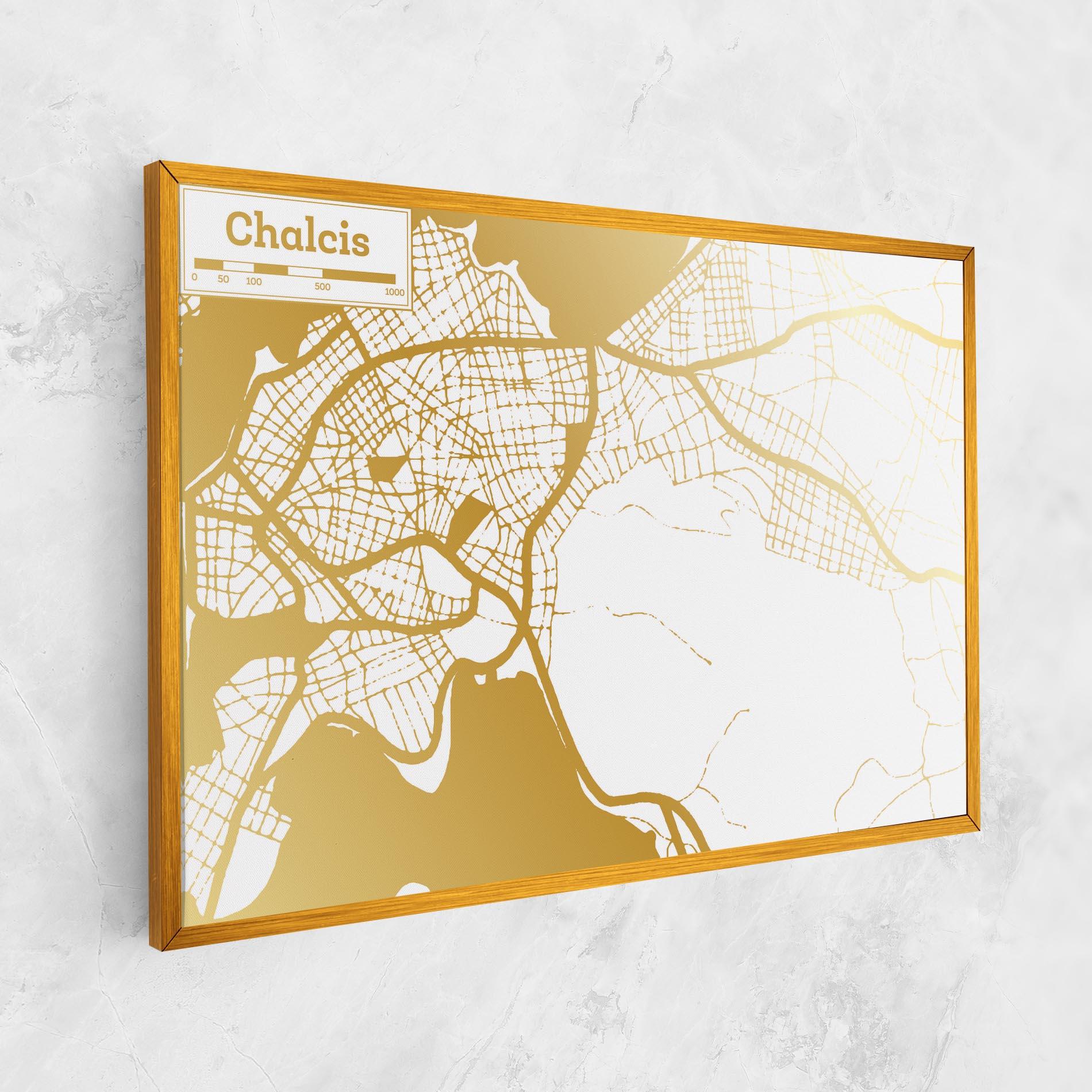Leinwandbild Chalcis Gold Map mockup 1